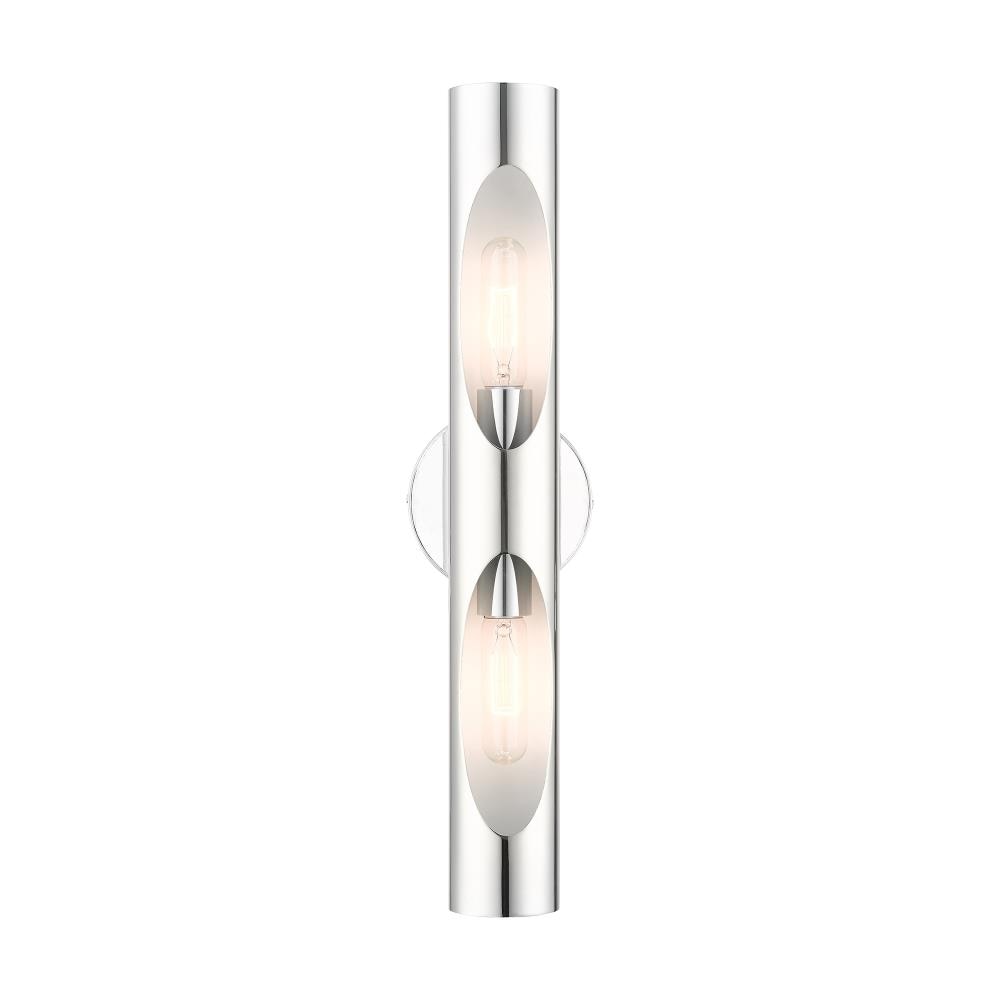 Novato Polished Chrome Dimmable 2-Light ADA Wall Sconce