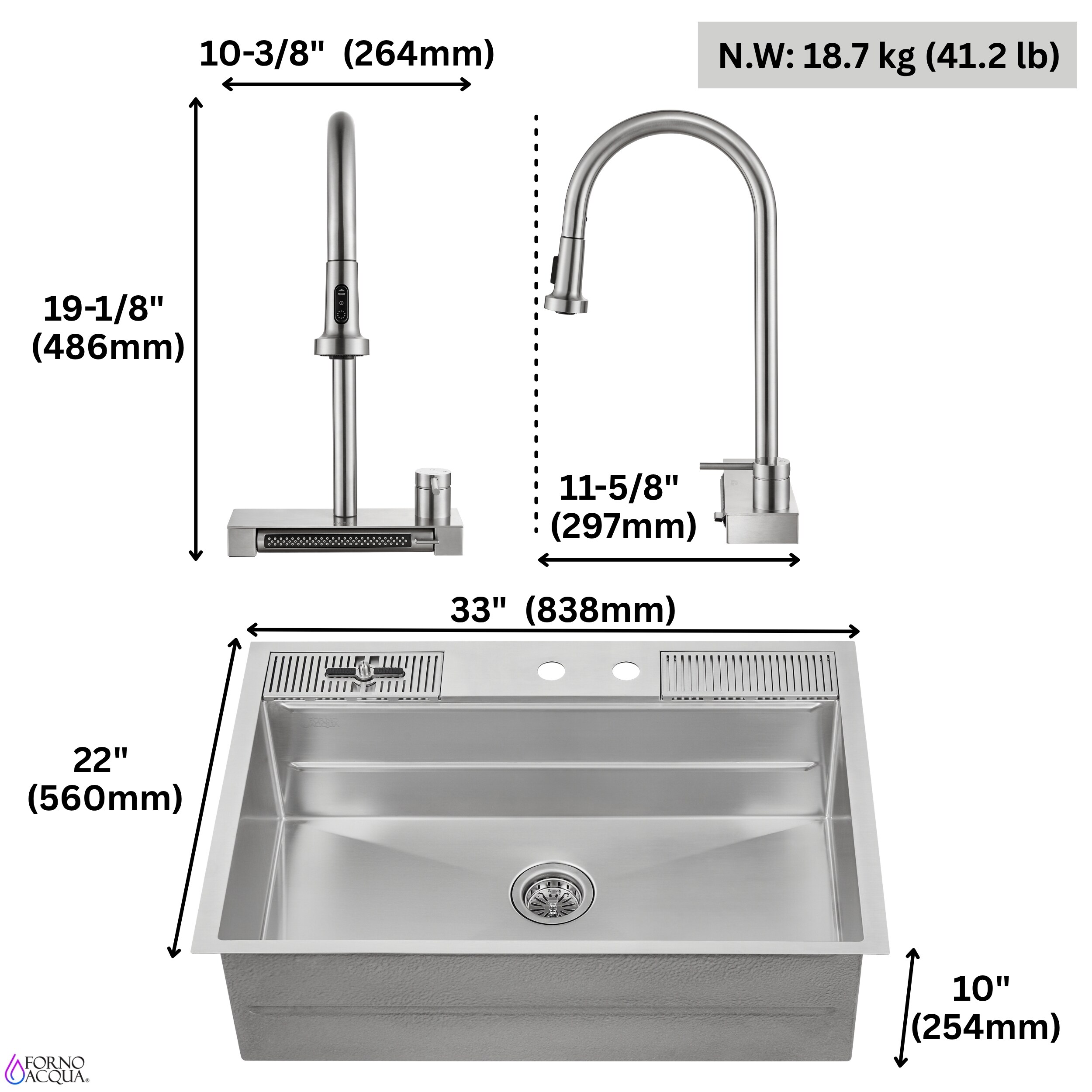 FORNO ACQUA E-XP30 Kitchen-Sinks - View #15