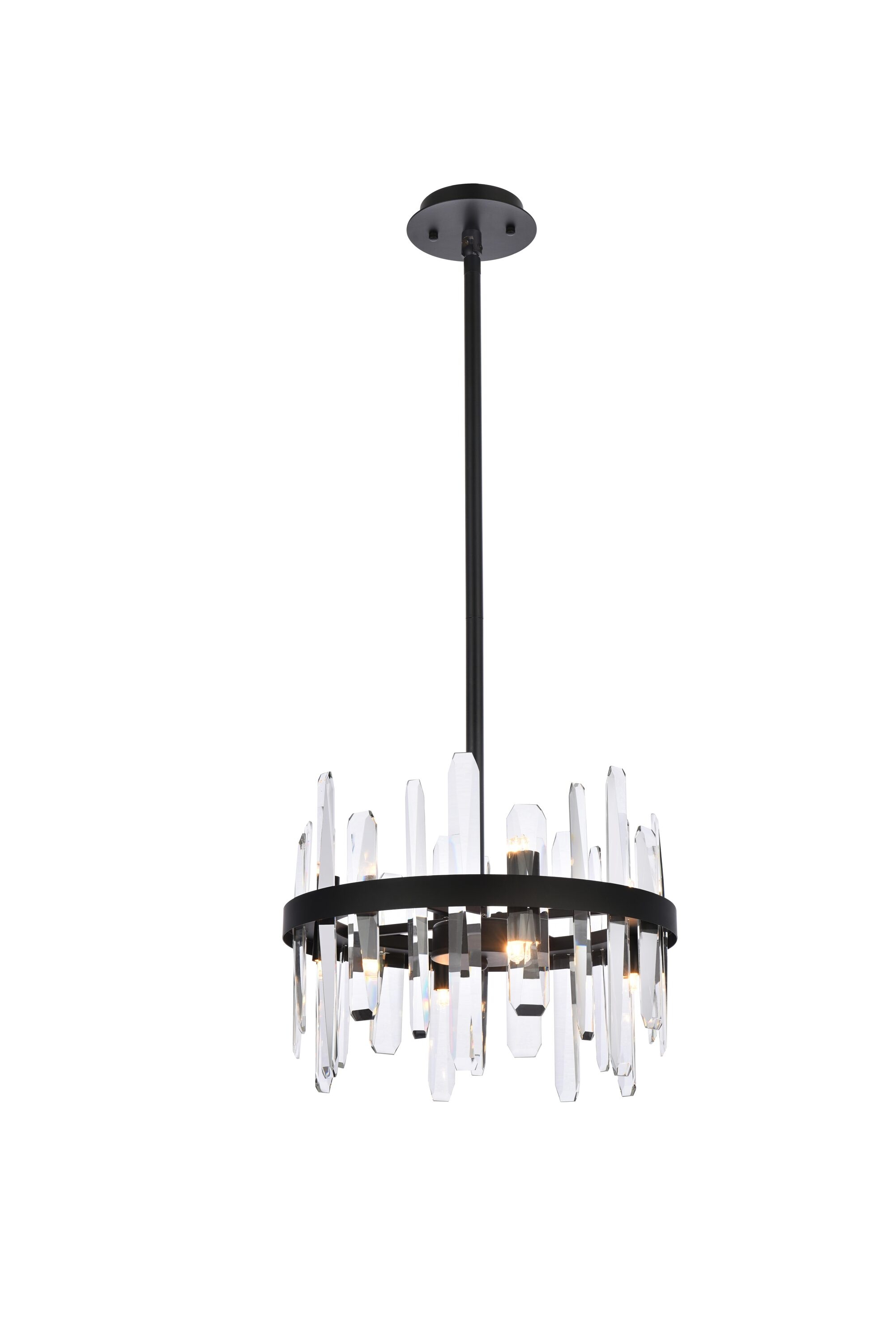 Elegant Decor HF6600D16BK Home Furnishing 8 -Light Black Modern/contemporary Drum Medium Hanging Pendant light