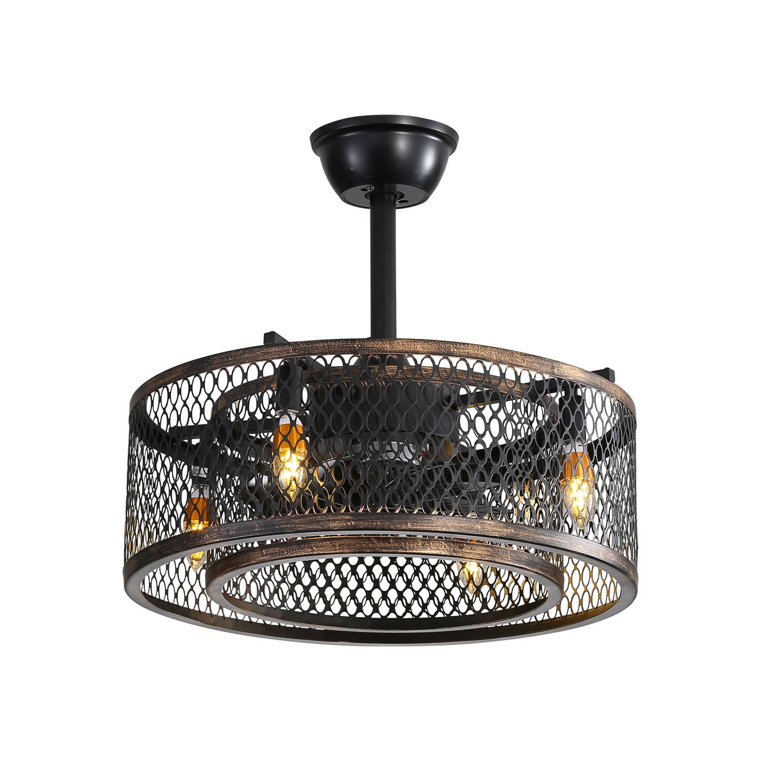 Bybafun 20-in Black with Finished Blades Indoor Smart