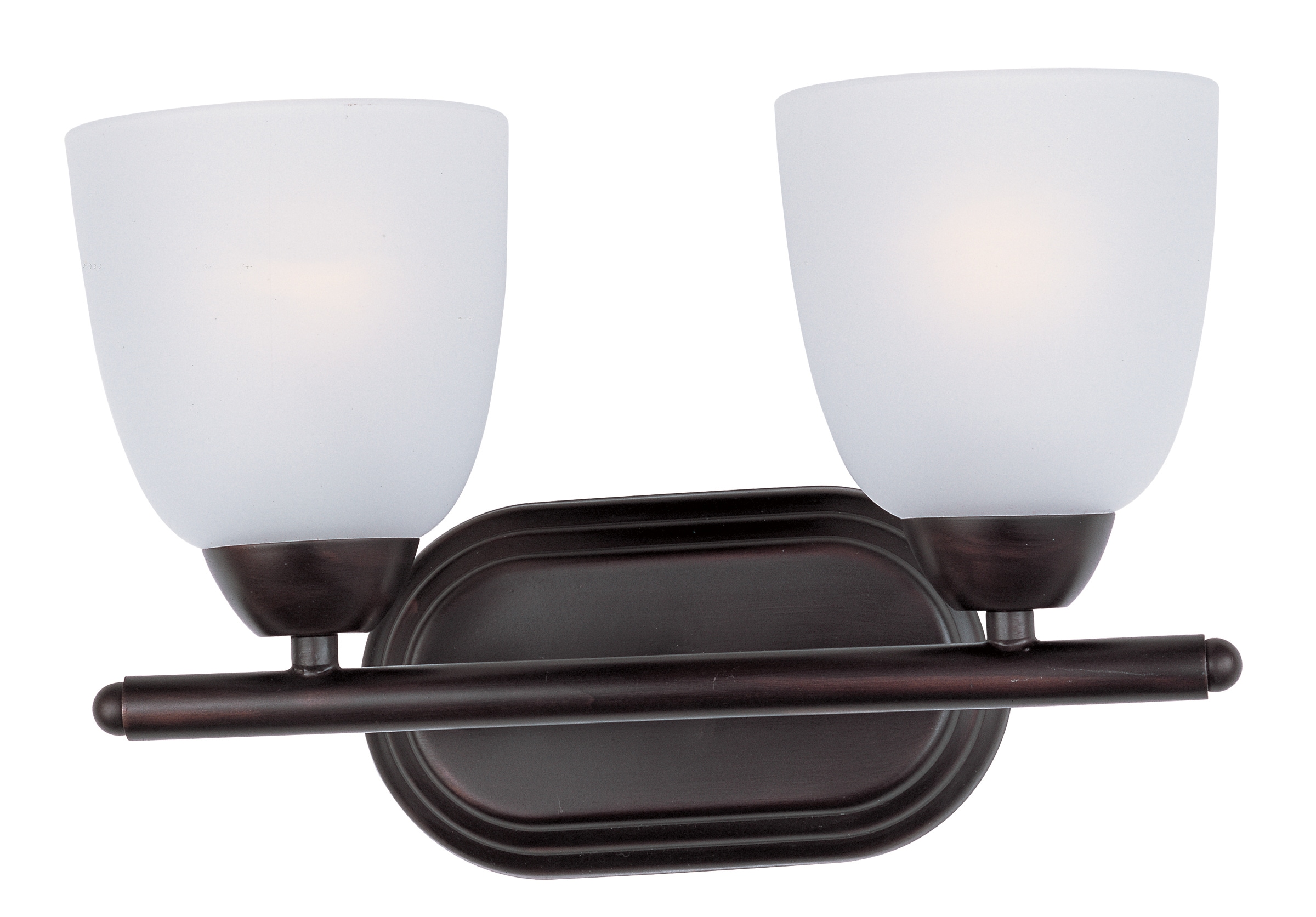 Bronze 2-Light Frosted Glass Outdoor Wall Sconce