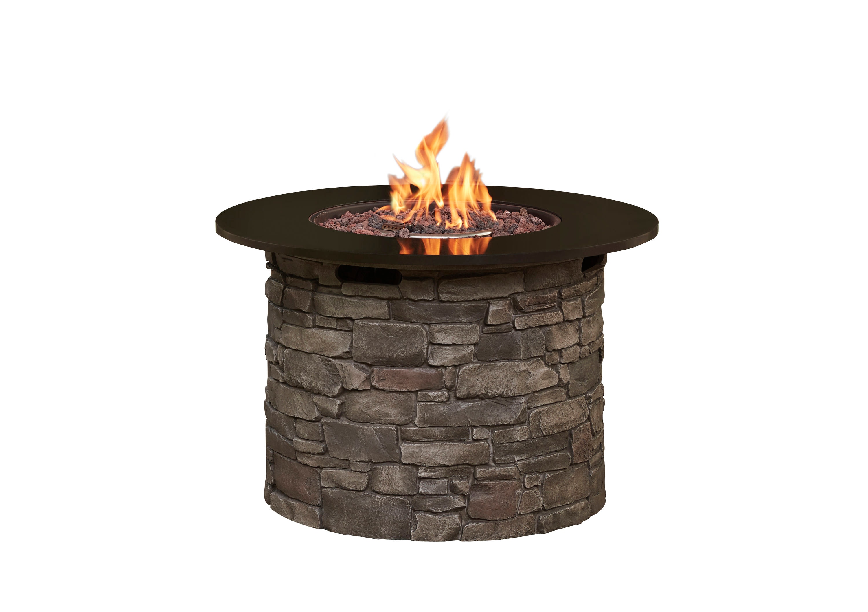 allen + roth 43.5-in W Stacked Faux Sandstone with Coffee Oak