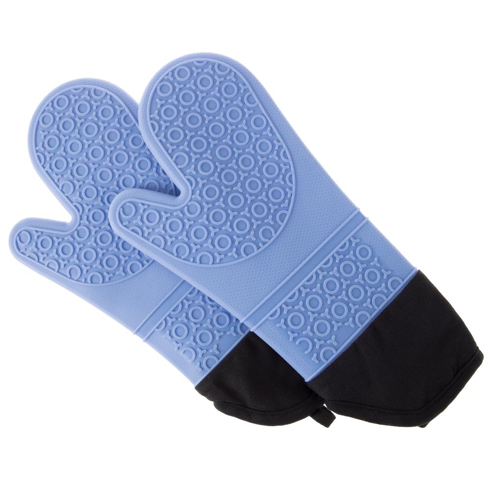 1 Pair Heat Resistant Silicone Oven Gloves Potholder Non-slip Grip Camping 