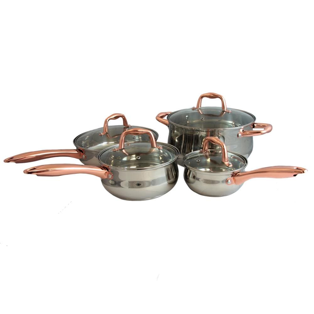 Silver/Copper Sunbeam 91345.08 Ansonville 8-Piece Cookware Set 