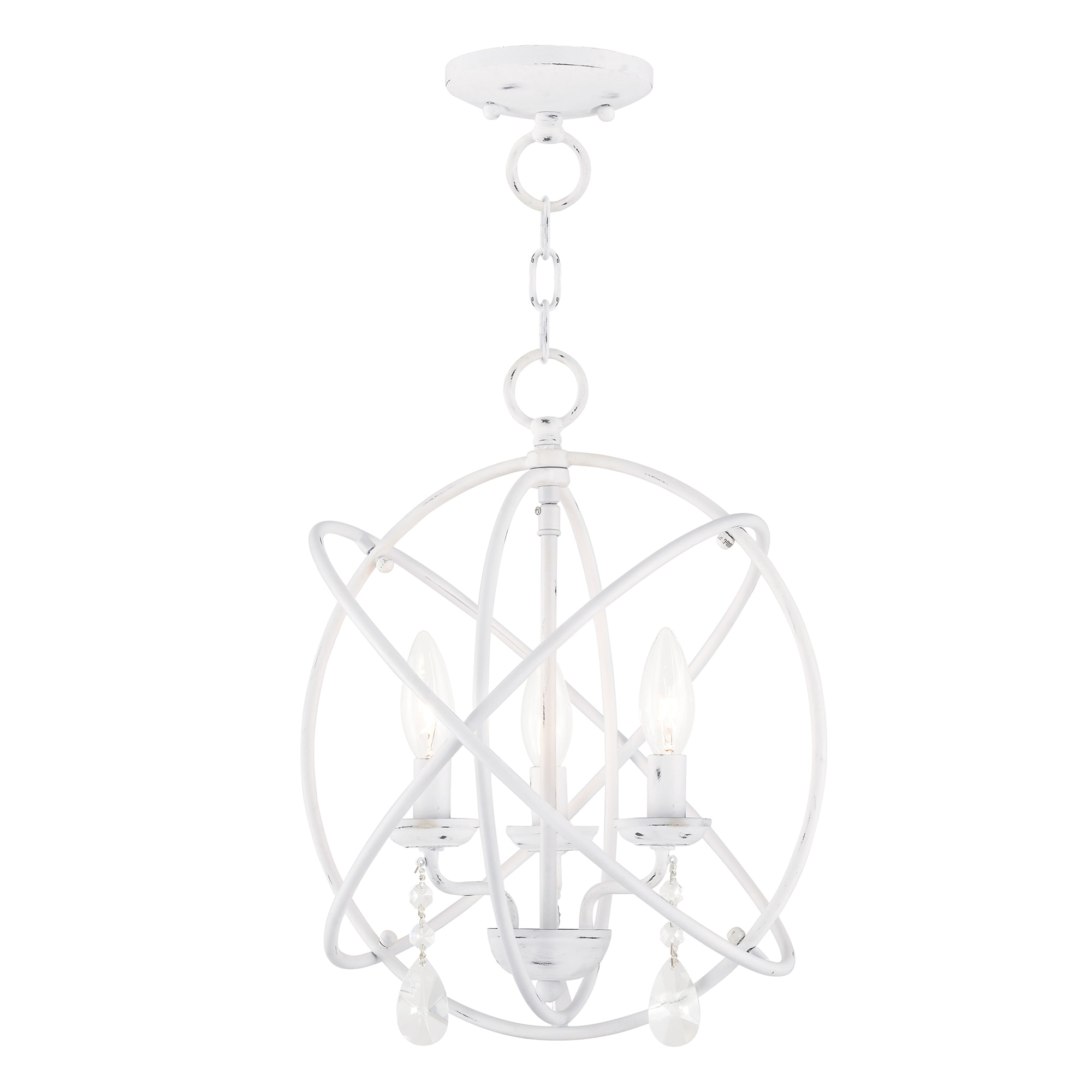 Livex Lighting 40904-60 Aria 3 -Light Antique White Transitional For Use in Bathrooms, Bedrooms, Dining Rooms, Foyers, Kitchens, Living Rooms Chandelier