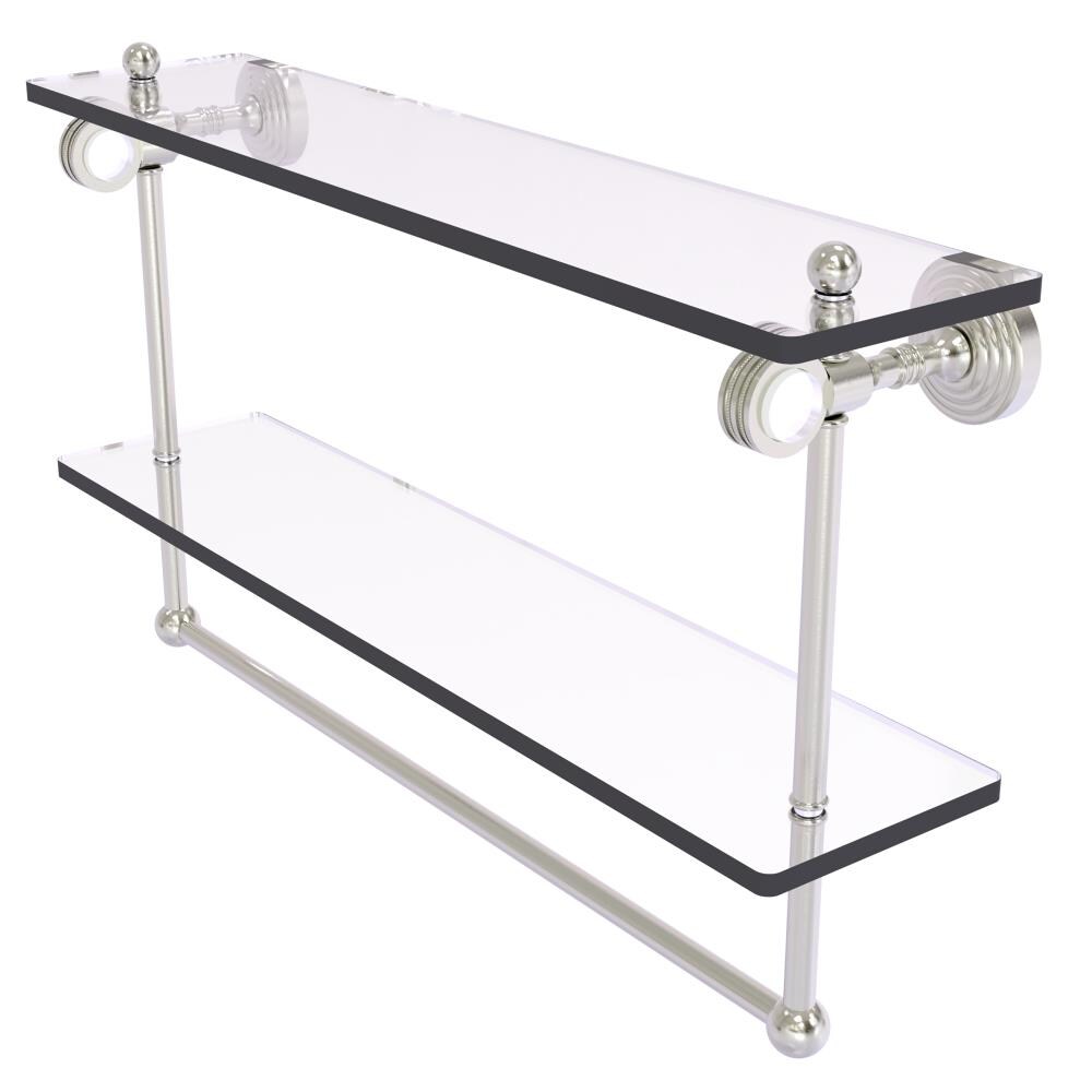 Allied Brass PG-2TBD-22-SN Pacific Grove Satin Nickel 2 -Tier Wall mount Bathroom Shelf ( 22-in x 13-in x 5-in )