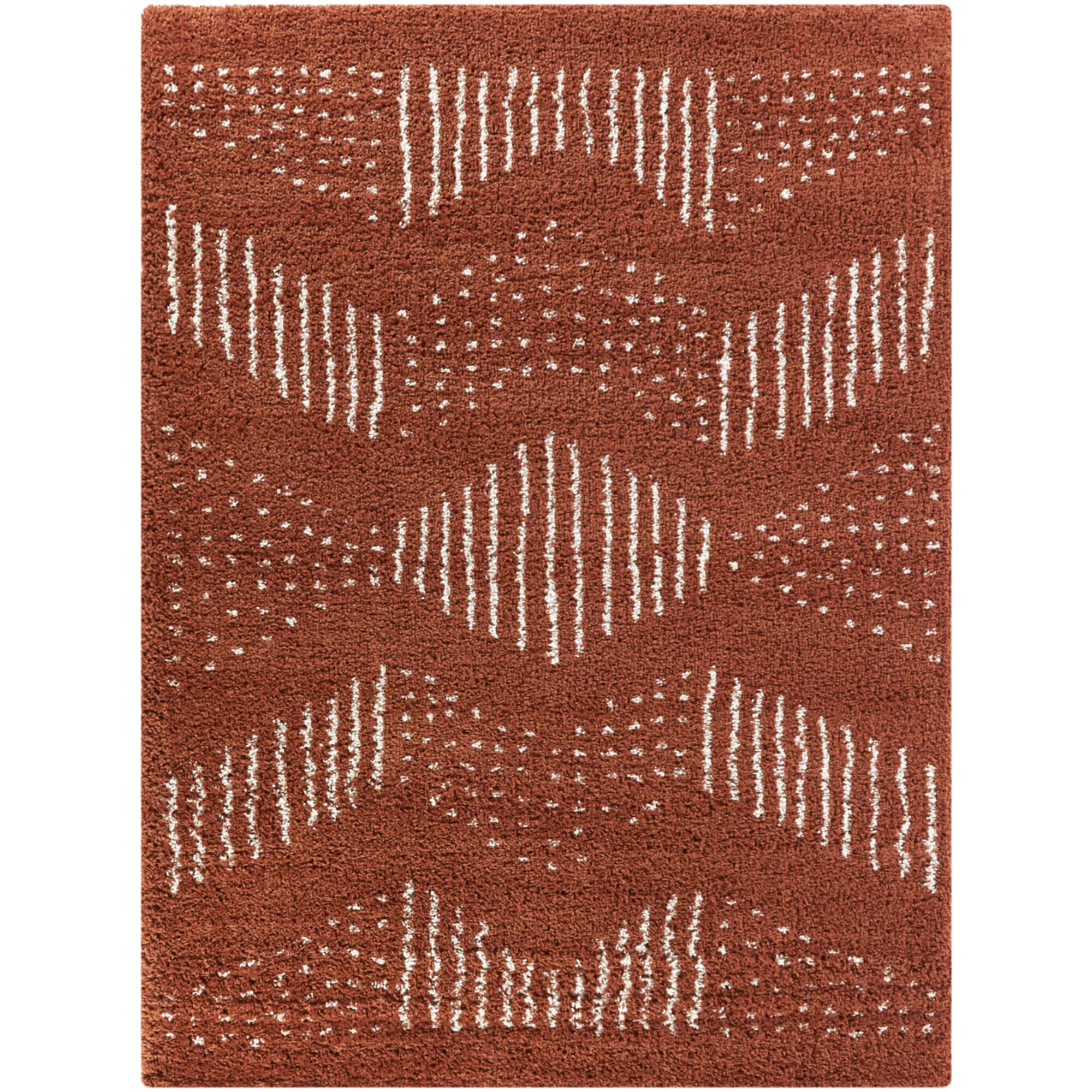 Balta 3096016 Kalpana 2 x 7 (ft) Loomed Polypropylene Burnt Orange Rectangular Indoor Stripe Bohemian/Eclectic Runner rug