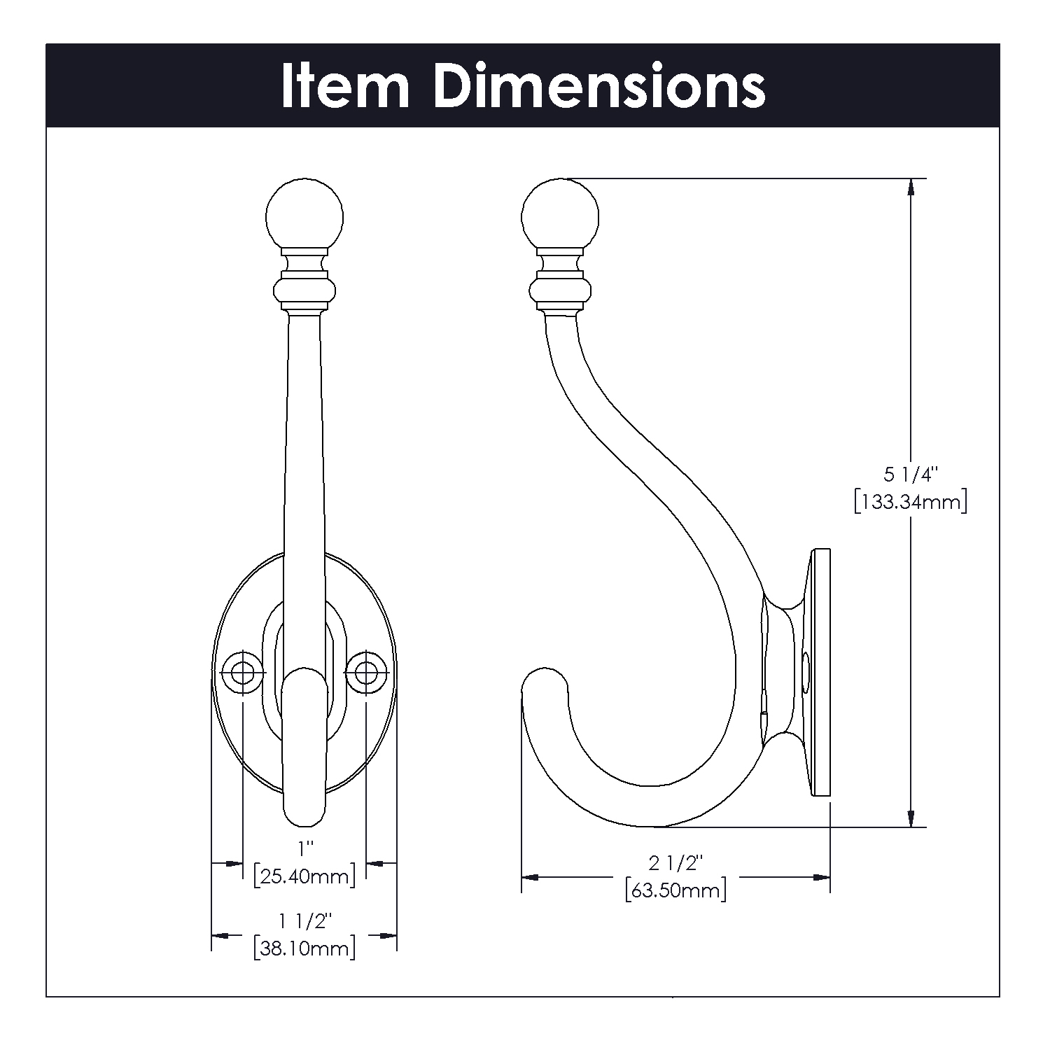 Hickory Hardware S077194-SN, Cottage 5-1/4 Inch Long Hook- Satin Nickel