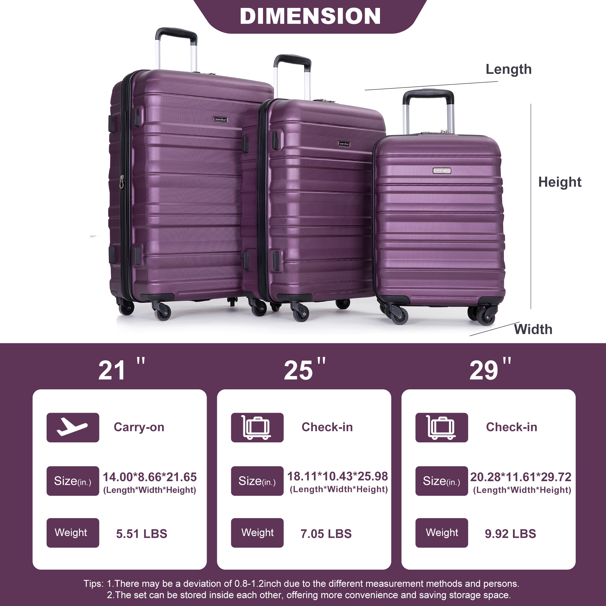 SINOFURN SYD9400023DP Luggage-And-Luggage-Sets - View #15