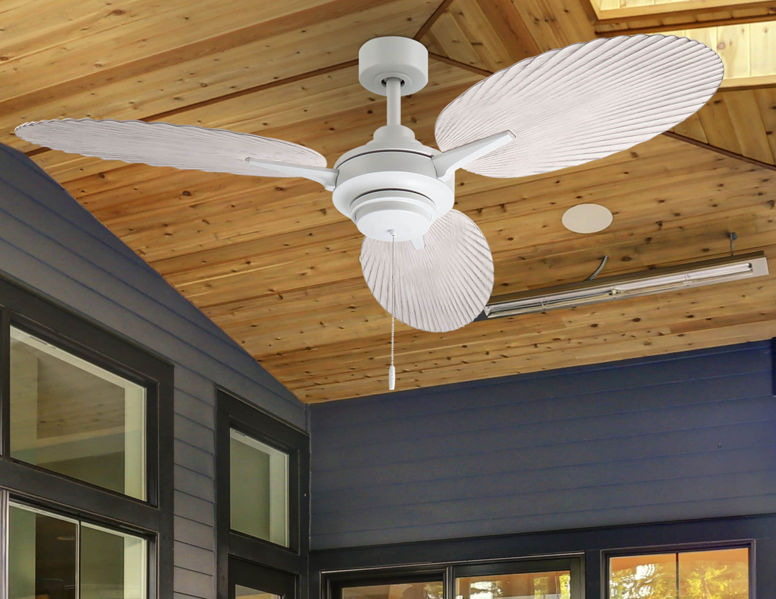 Harbor Breeze Tropic Palm 54-in Matte White Indoor/Outdoor Ceiling Fan ...