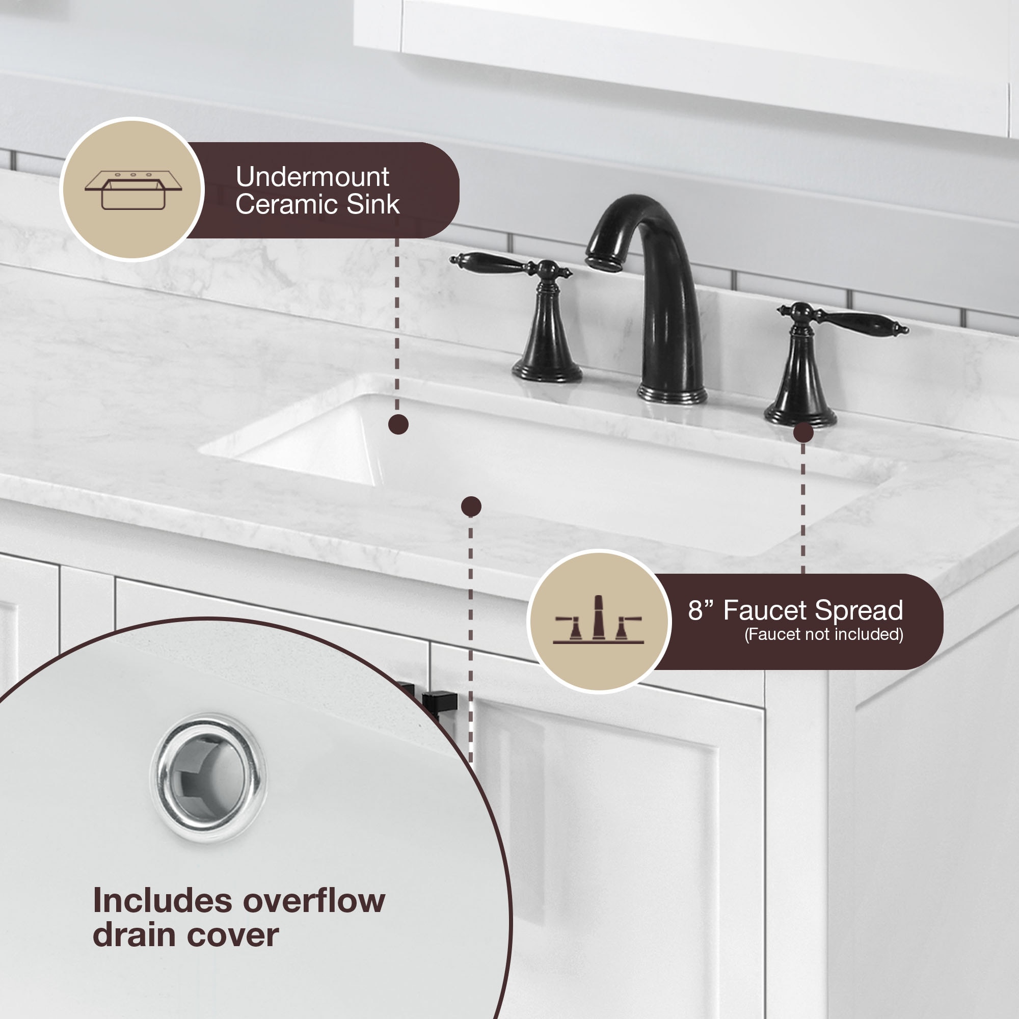 allen + roth LENOIR 60W Bath-Vanity-Combo - View #6