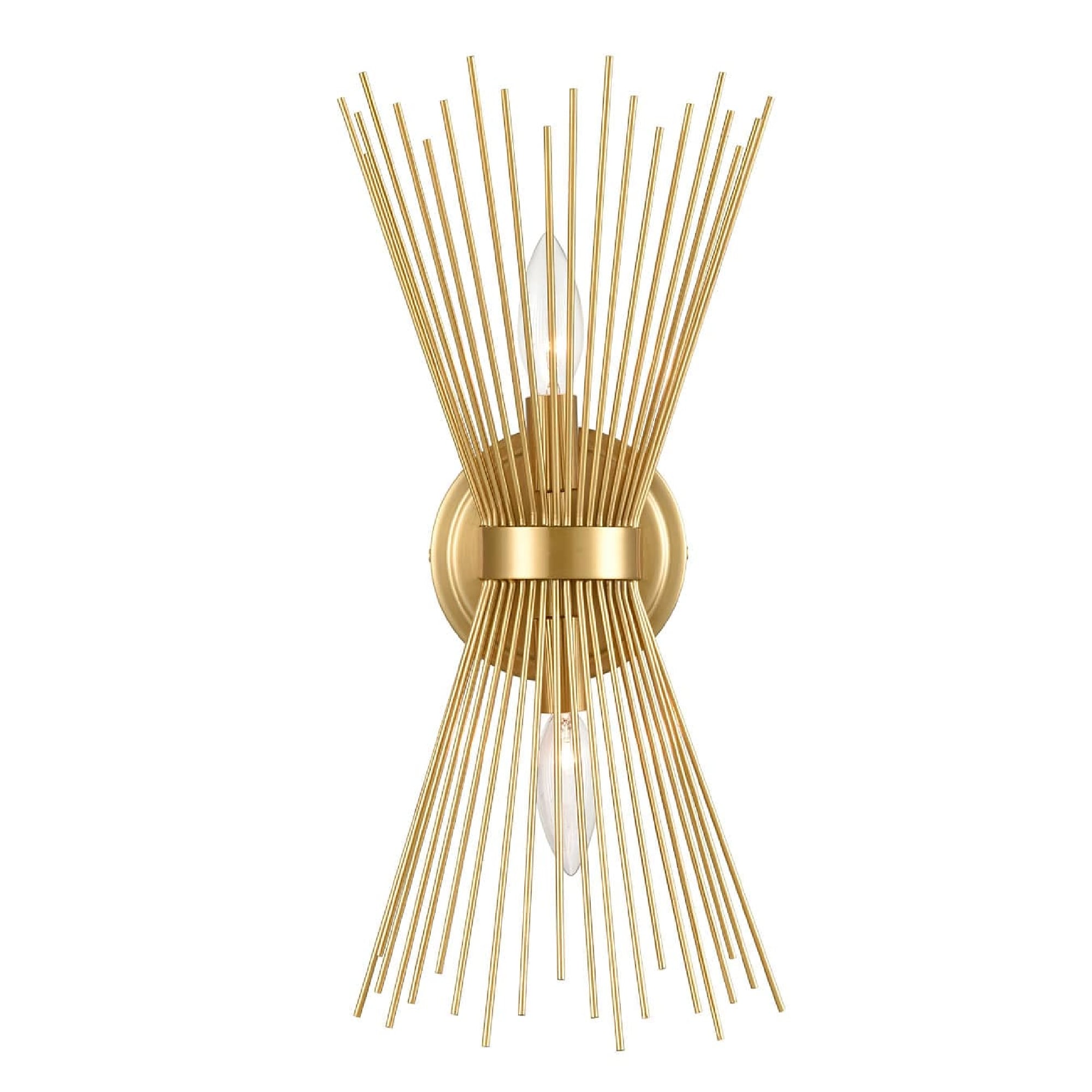 Claxy YO-T3083-2BU-J Glass Light 8.3-in W 1 -Light Brushed Brass Wall Sconce
