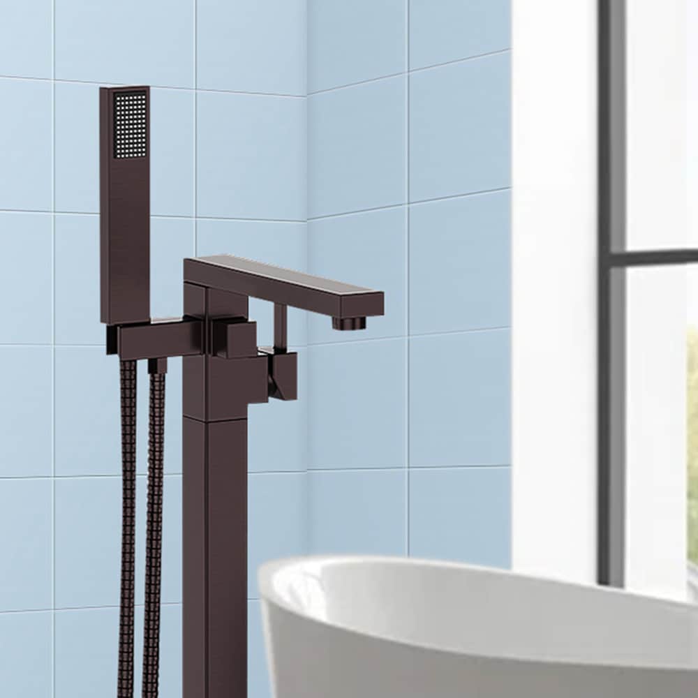 Oil Rubbed Bronze Freestanding Bathtub Faucet with Hand Shower