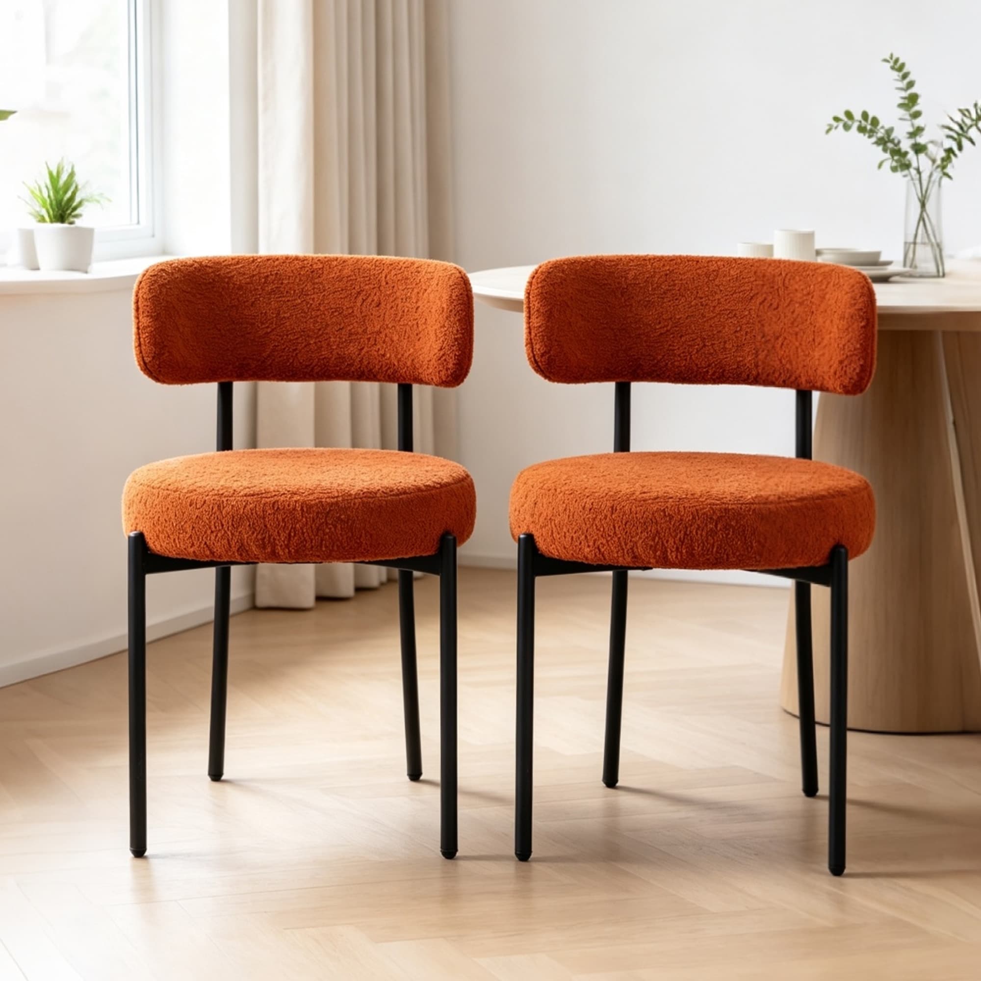 DYHOME -  Kitchen Chairs Modern Dining Chairs Set of 2 Kitchen Dining Room Chairs Boucle Upholste...