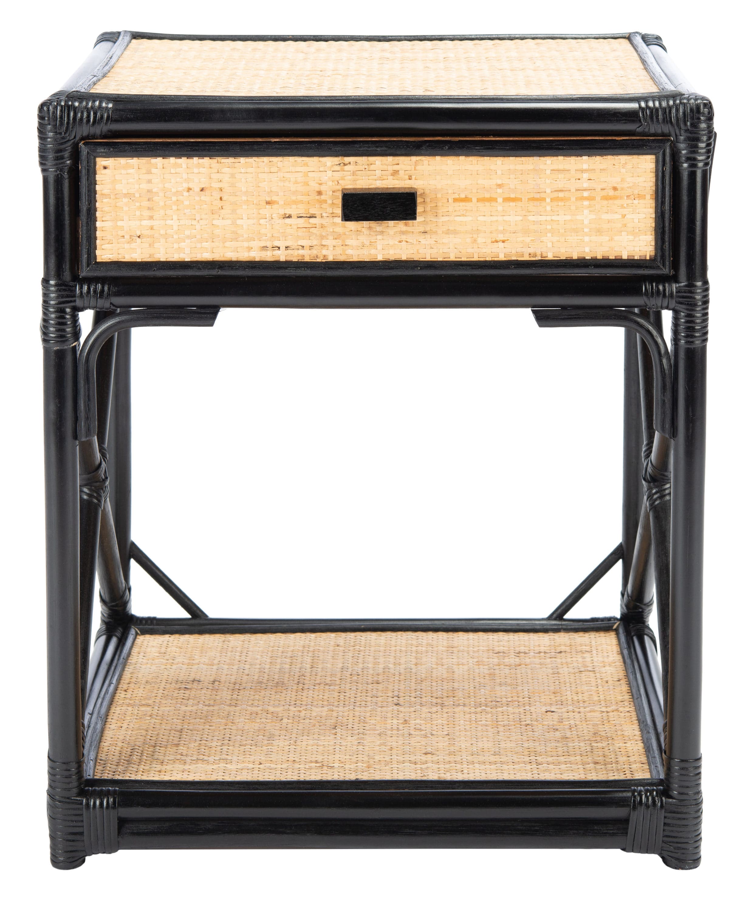Safavieh NST4001C Bali Black/Natural Mahogany Nightstand