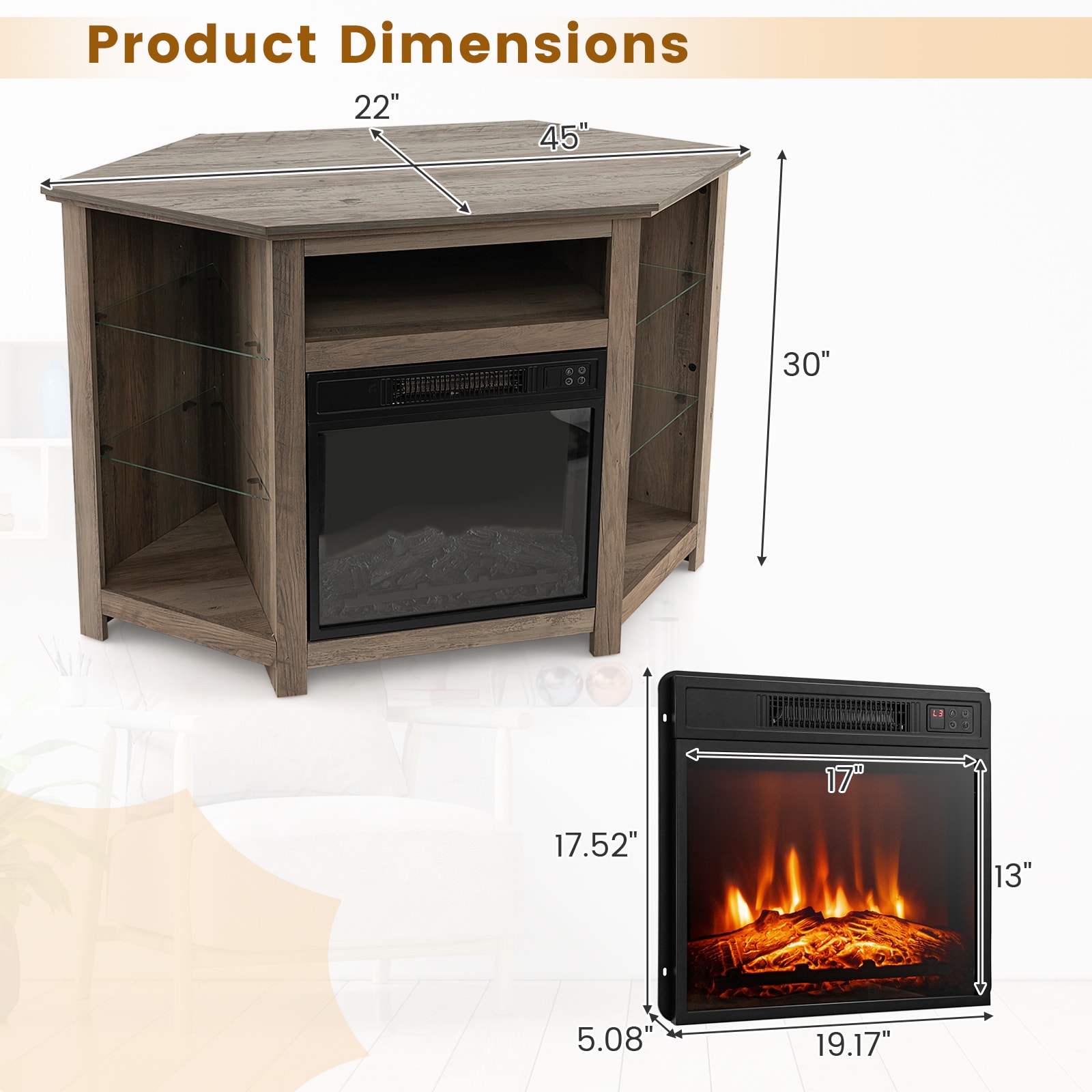 Clihome CL-GRUS-10169 Electric-Fireplaces - View #4