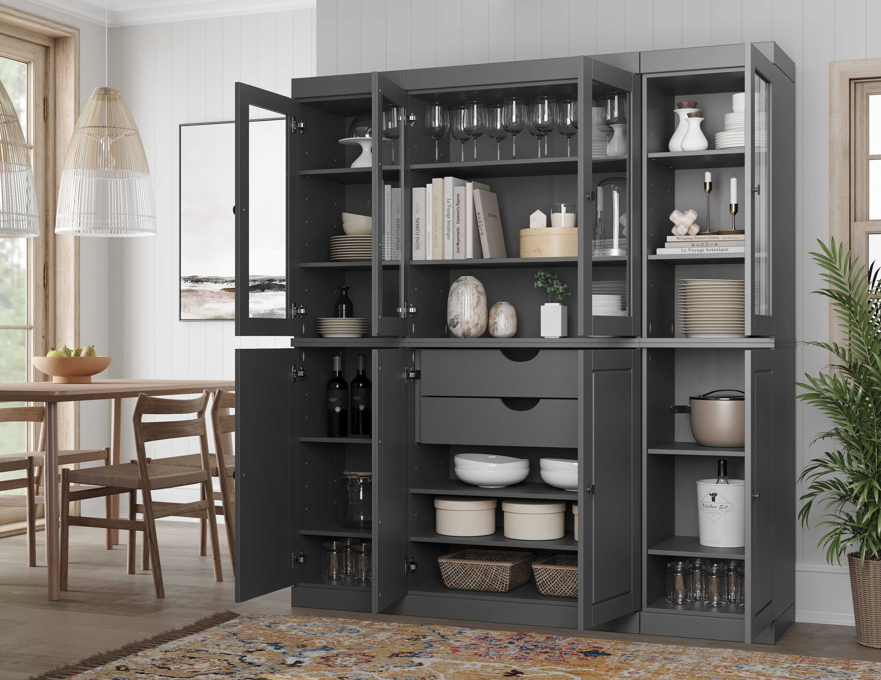 Palace Imports 65-in W Solid Wood Tall Modular Kitchen Pantry China ...