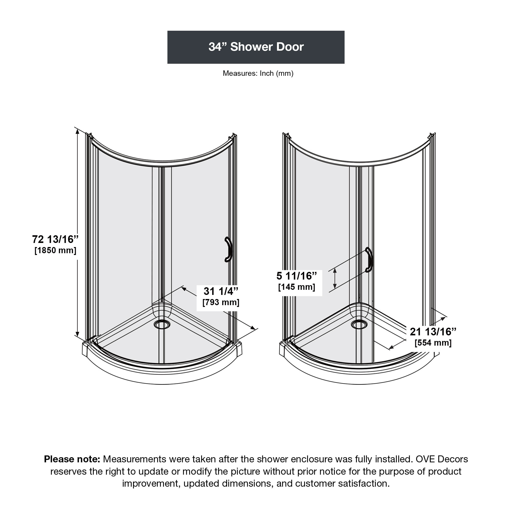 OVE Decors 15SKC-BREE34-BLK Alcove-Shower-Kit - View #12