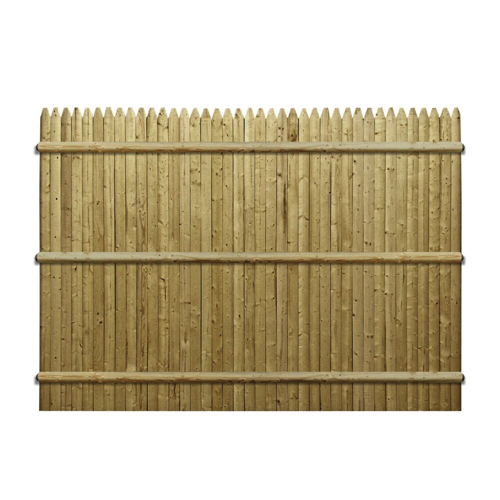 6 Ft X 8 Ft Pressure Treated Spruce Pine Fir Stockade Fence Panel In The Metal Fence Panels 1433