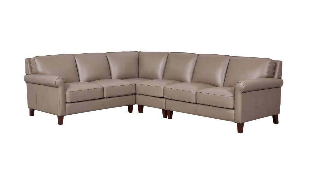 Hydeline Laa 100 Leather Sectional, Taupe Leather Sectional