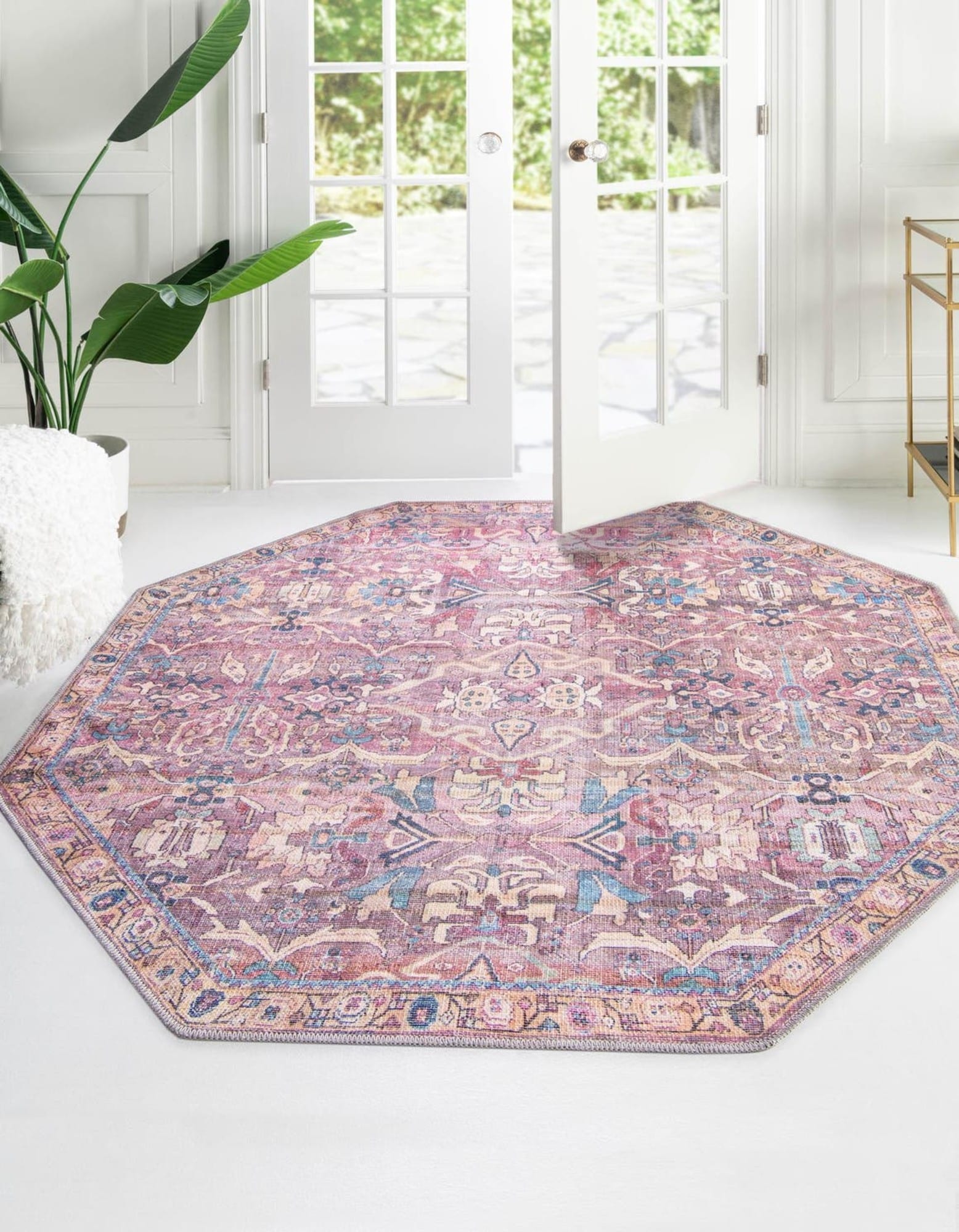 Unique Loom Uni-Eco Rug Pad, Size: 6' 0 x 6' 0 Octagon, Beige