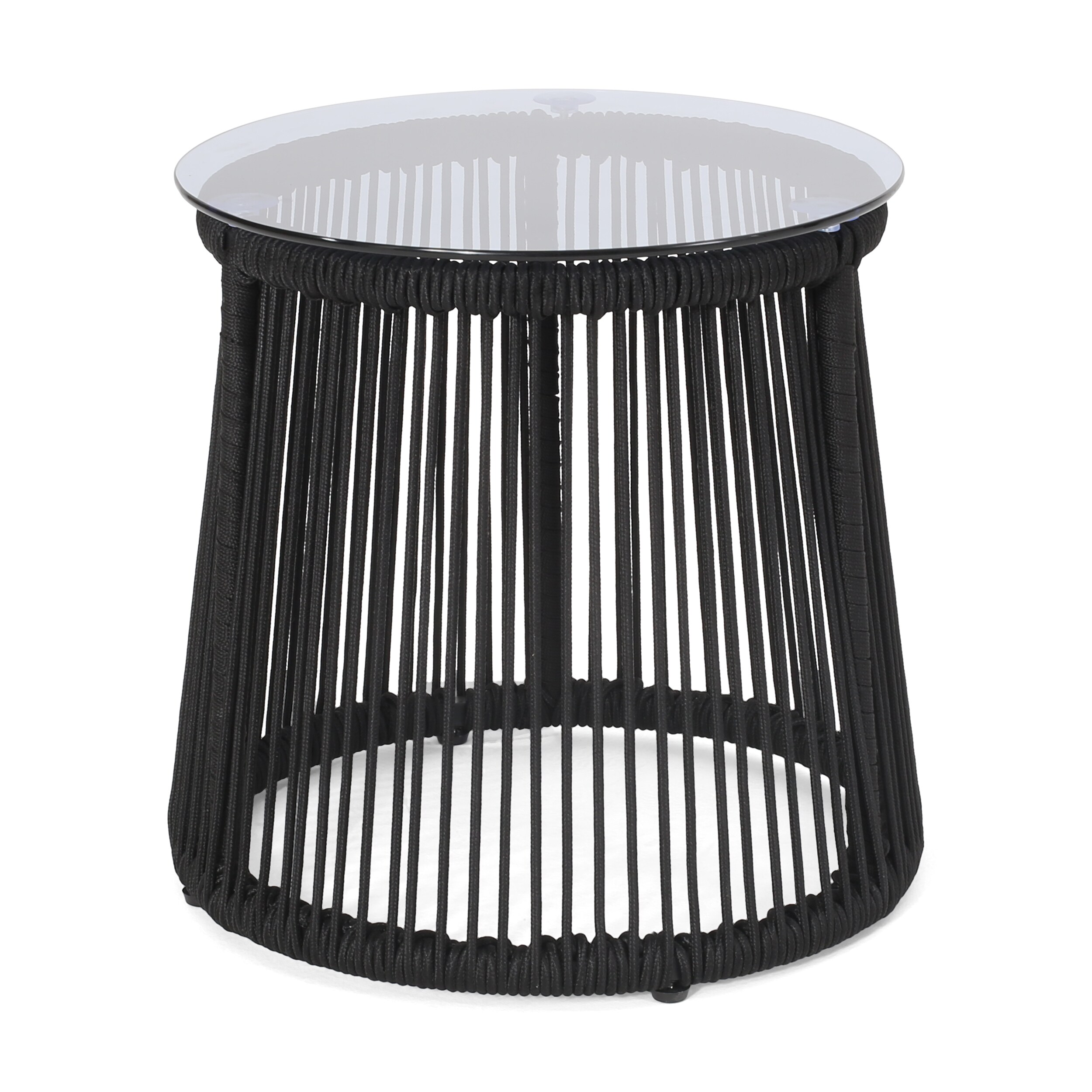 AHIOU HOME ZAAHG-67842.00BLKGS 16.5-in Black Metal Barrel Garden Stool