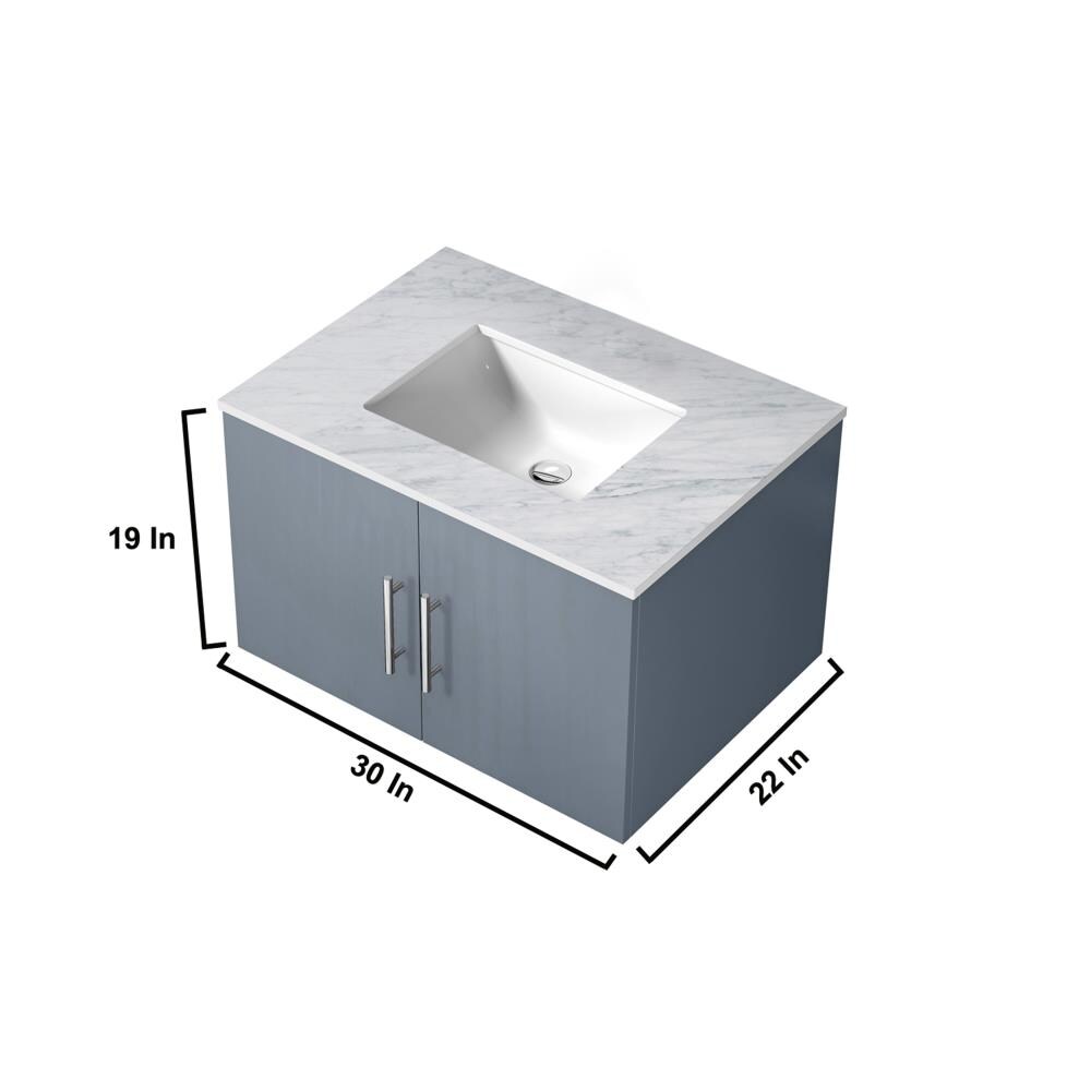 Lexora Geneva 30-in Dark Gray Undermount Single Sink Bathroom Vanity ...