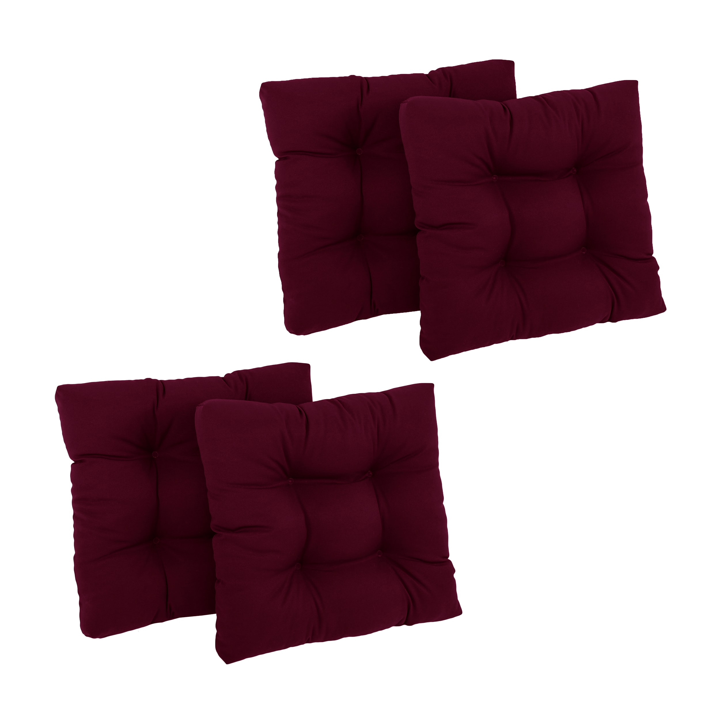 Blazing Needles 94005-4CH-TW-BG Burgundy Solid Chair Cushion