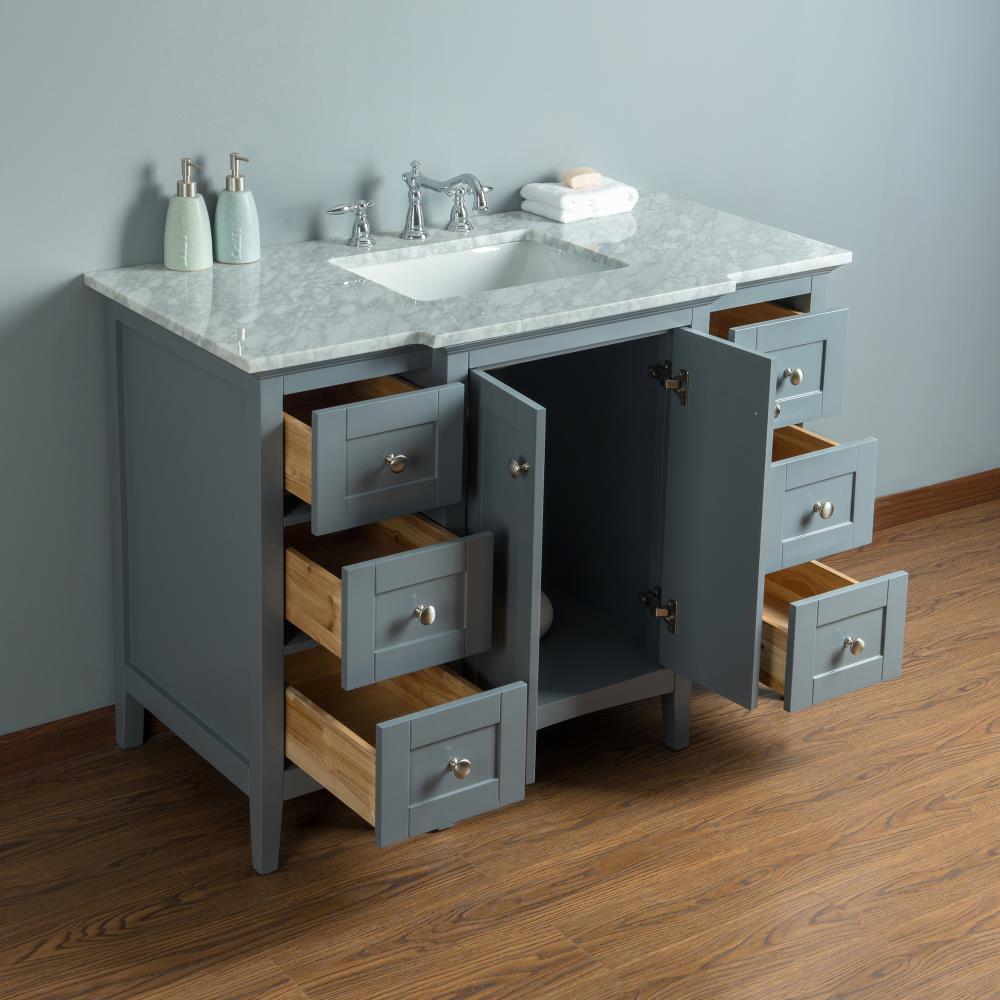 Stufurhome 48-in Gray Undermount Single Sink Bathroom Vanity with ...