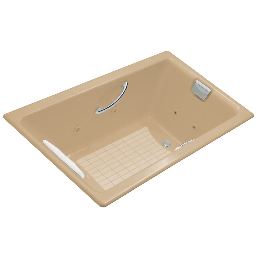 KOHLER 856-M-33 Tea-For-Two 36-Inches x 66-Inches Mexican Sand Cast iron Rectangular Drop-in Whirlpool tub ( Reversible Drain )