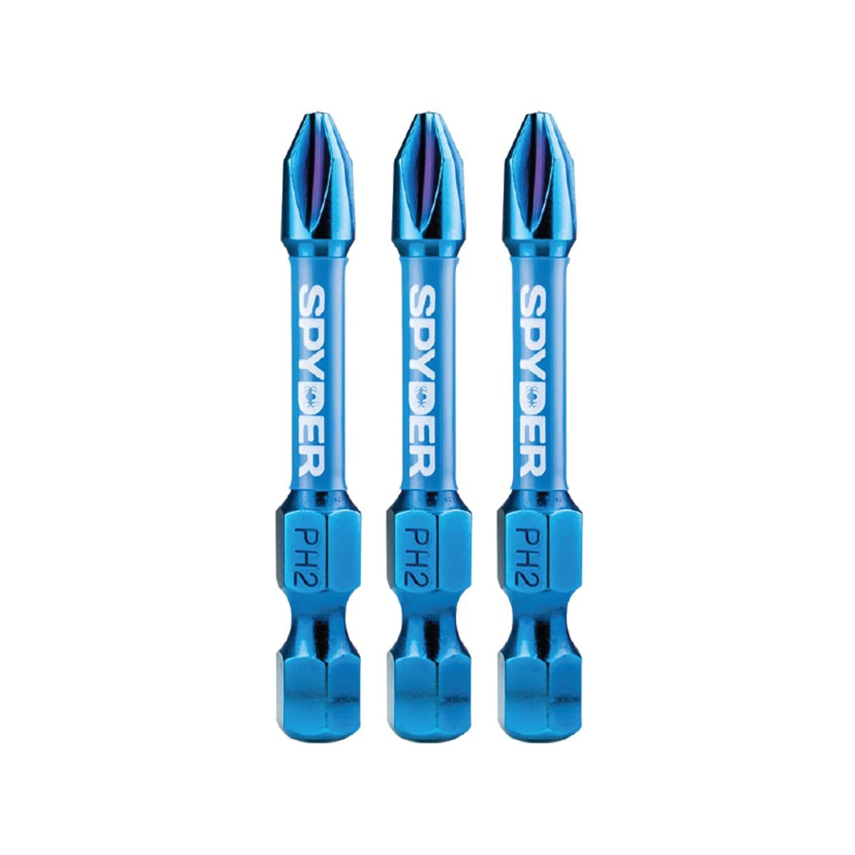 Spyder 19621 Mach-Blue 1/4-in x 2-in Phillips Impact Driver Bit 3 -Piece