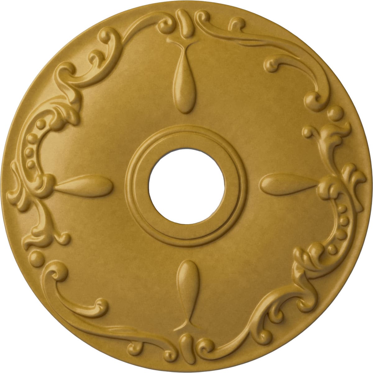 Ekena Millwork CM18KEIGS Kent 18-in W x 18-in L Painted Iridescent Gold Polyurethane Whole Ceiling Medallion