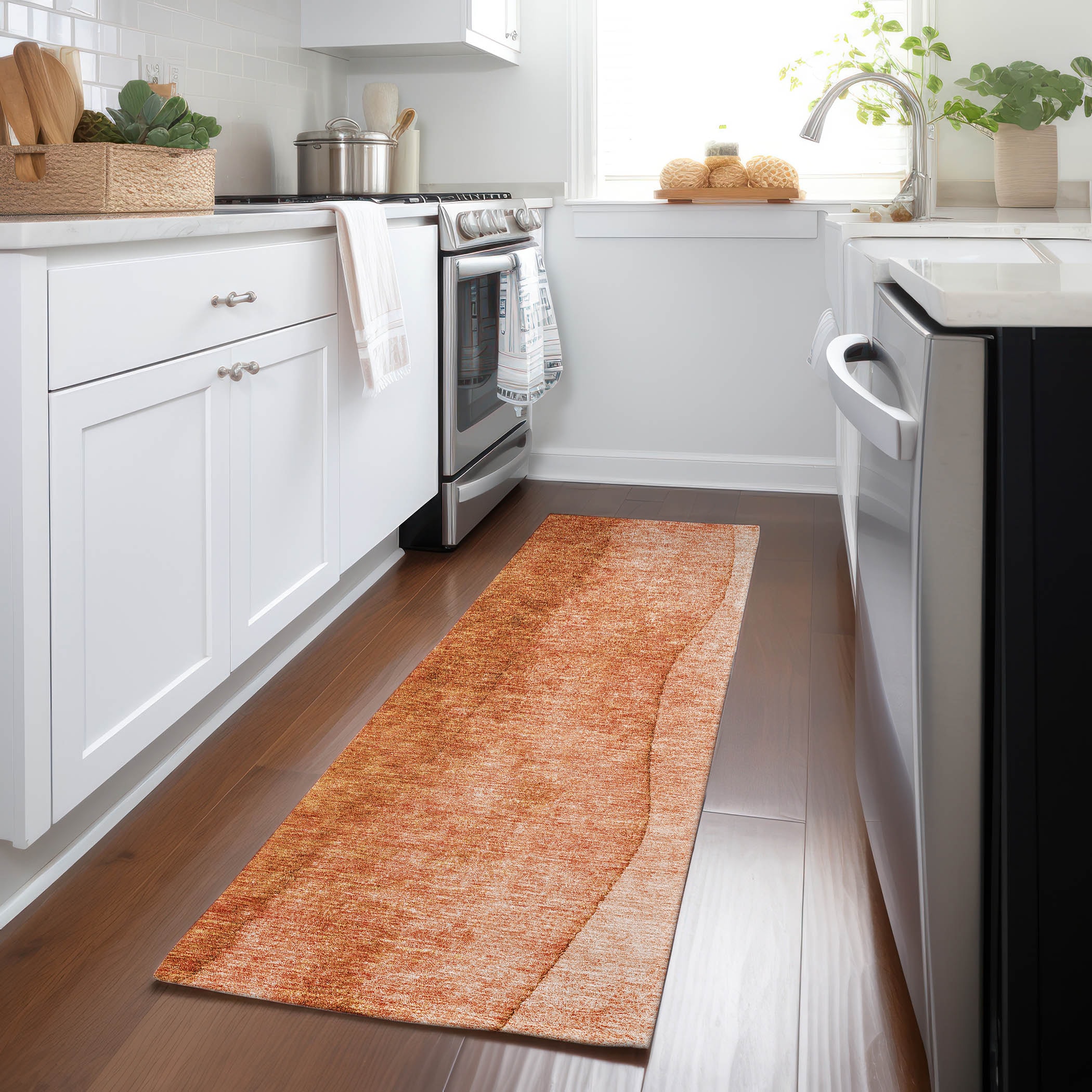 Addison Rugs ACN625PK2X8 Chantille ACN625PK 2 x 7 (ft) Polyester Paprika Rectangular Indoor/Outdoor Geometric Machine washable Runner rug