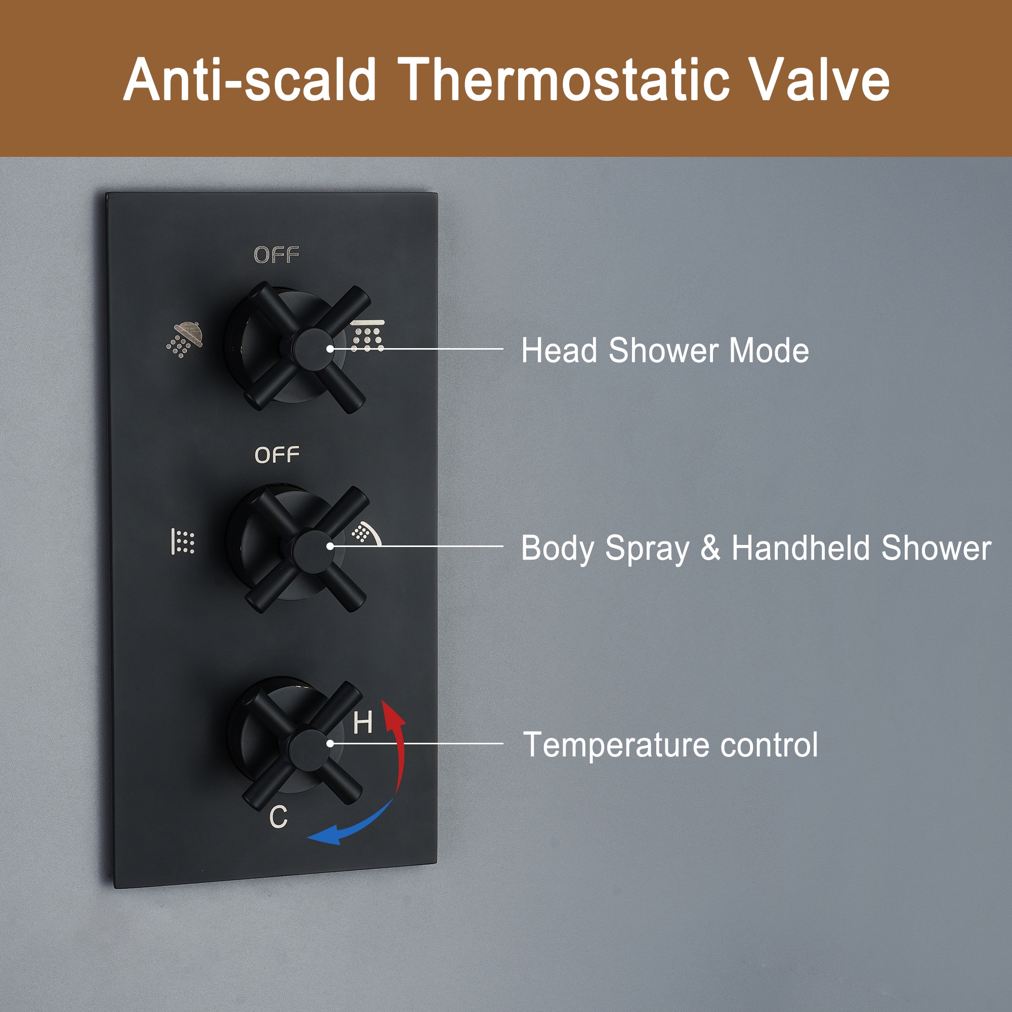 Clihome DG-SS806ORB10 Showerhead-Bar-Panels - View #7