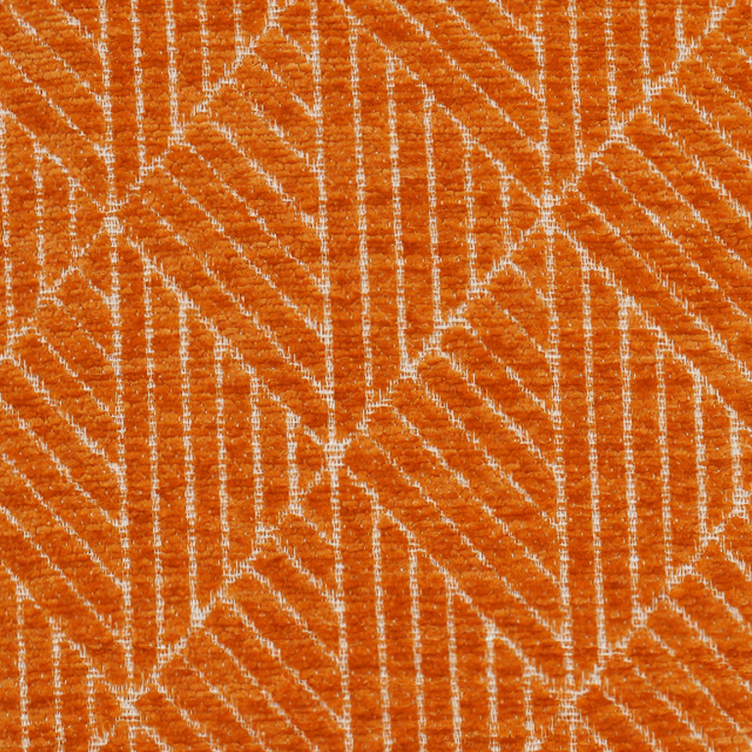 Bronze Orange Geometric Chenille Square Throw Pillow 18" x 18"