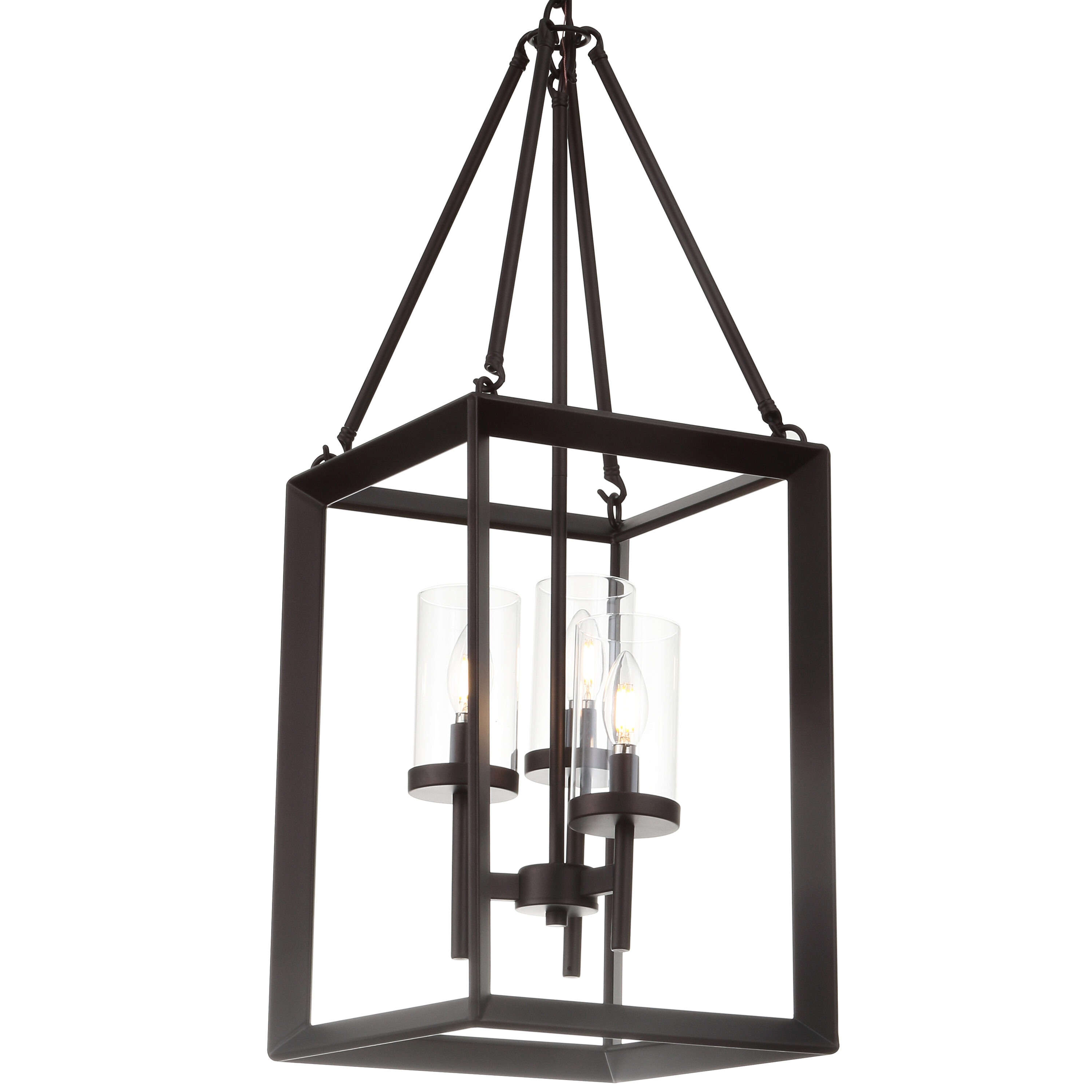 Geometric Bronze 12" LED Glass Pendant Light