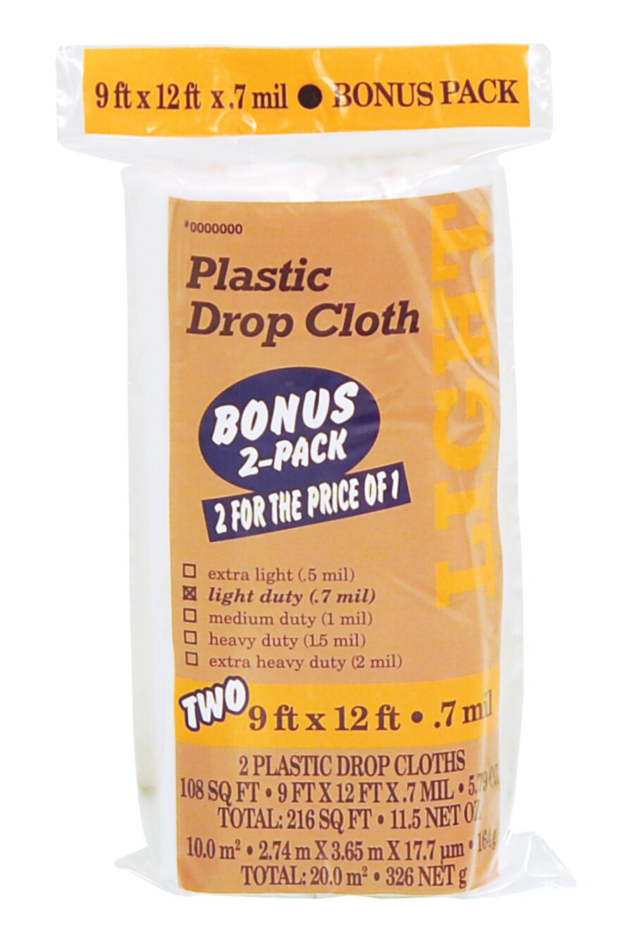 9 ft. x 12 ft. 0.7 mil Plastic Drop Cloth