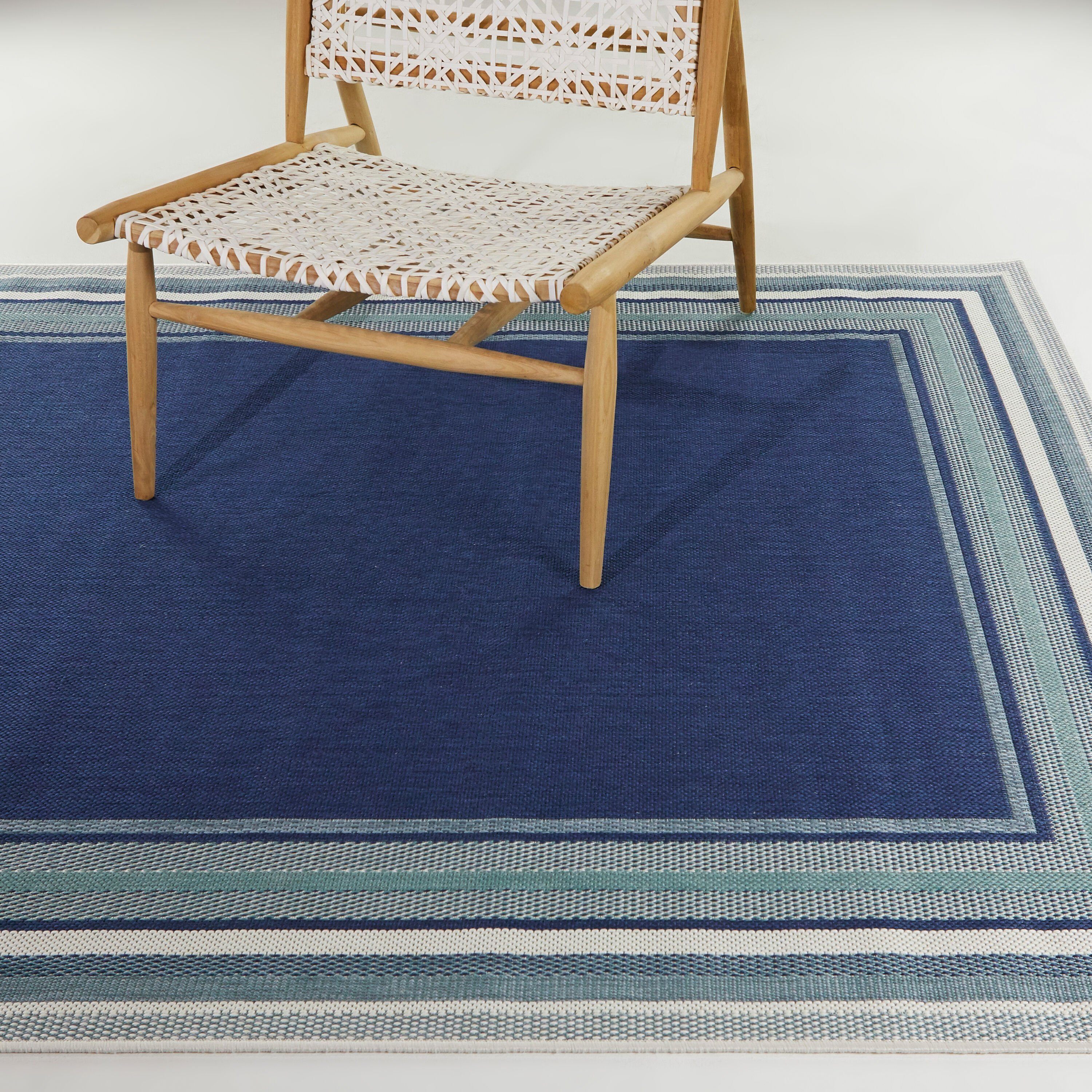 Balta 3105955 8 x 10 (ft) Polypropylene Blue Rectangular Indoor/Outdoor Border Area rug