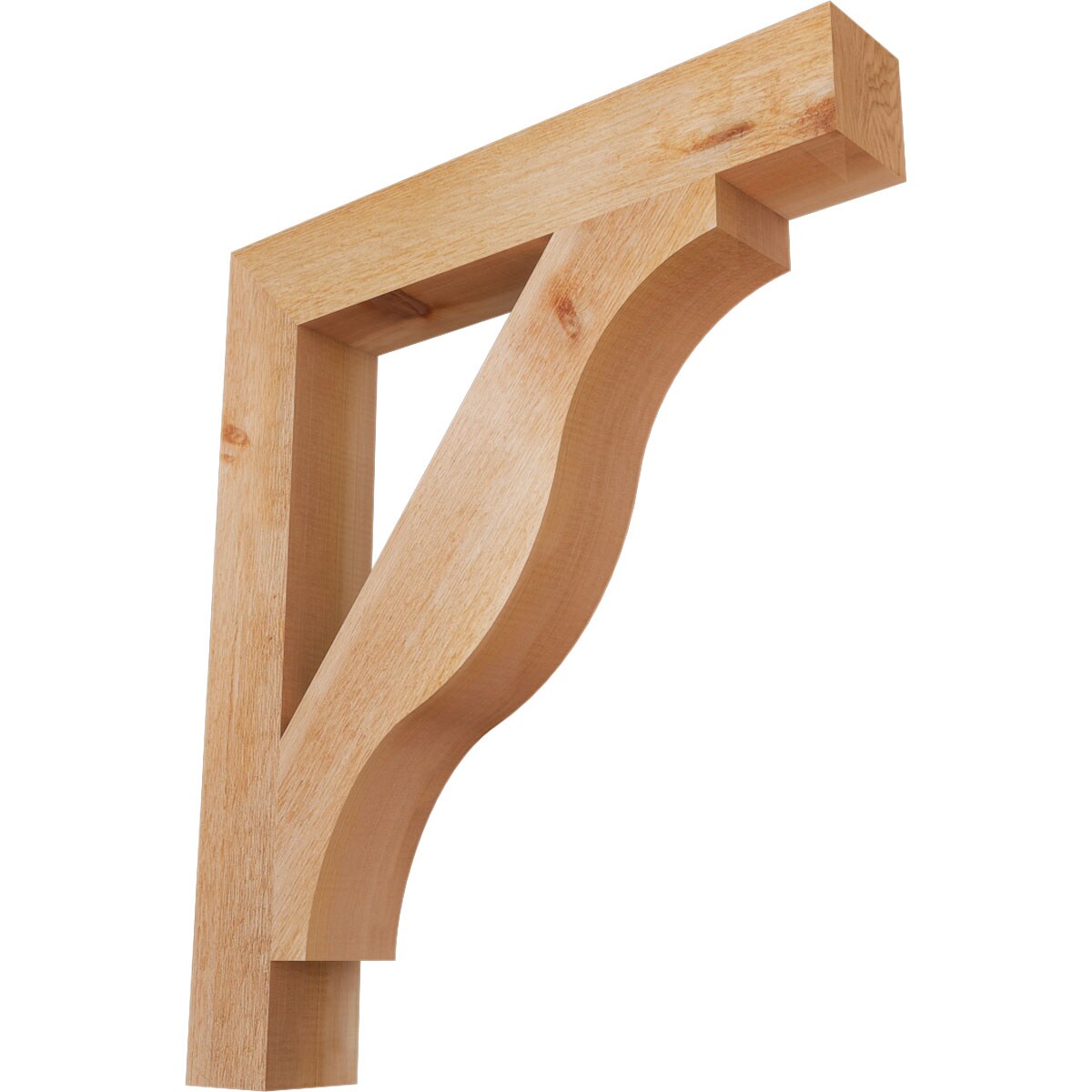 Ekena Millwork BKT04X26X30FST05RWR Funston Block Rough Sawn 4-in x 26-in x 30-in Western red cedar Brown Wood Standard bracket