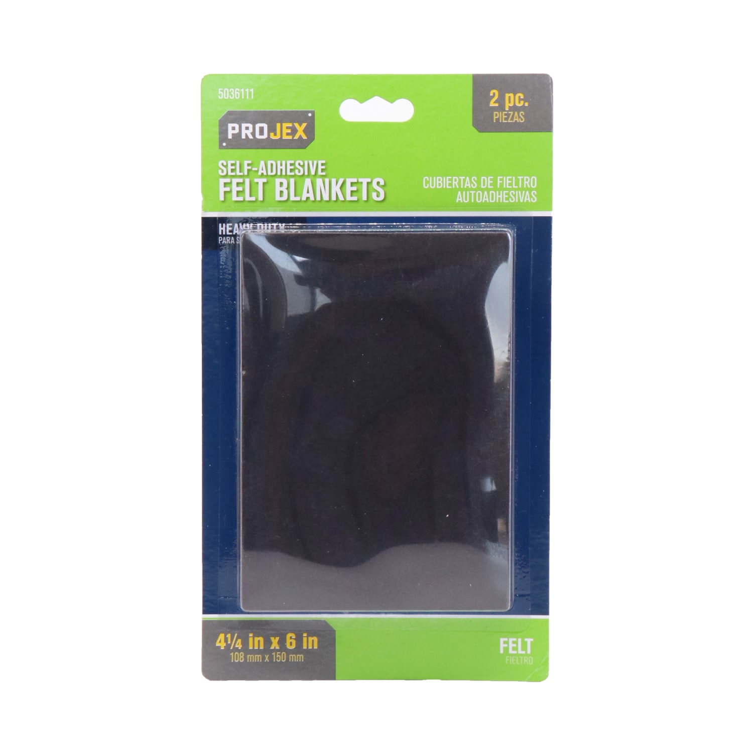 Projex  Felt Self Adhesive Blanket Brown Rectangle 4 1/4 in. W X 6 in. L 2 pk