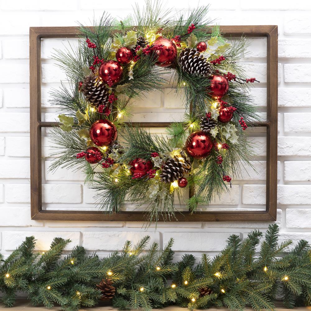 Glitzhome 2005500044 Artificial-Christmas-Wreaths - View #7