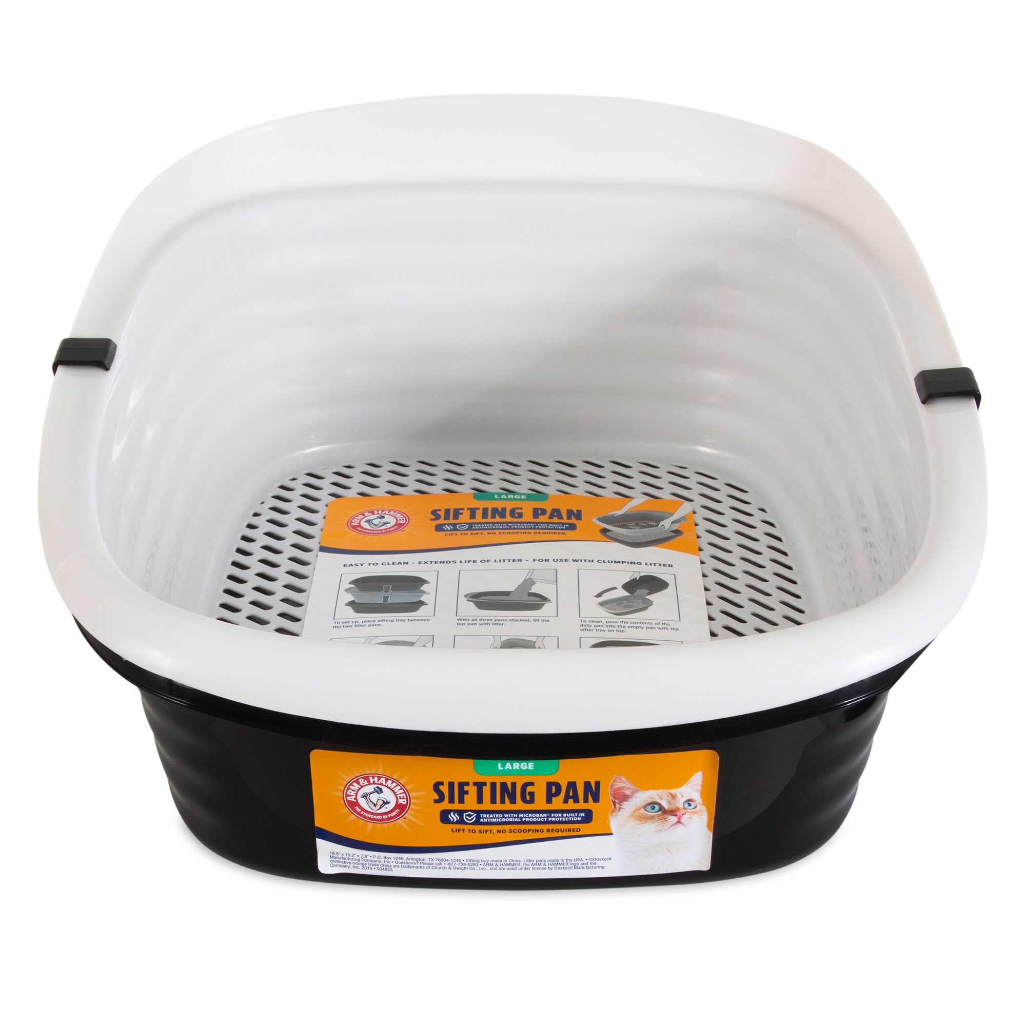 Petmate Black Resin Self-Cleaning Pan Litter Box