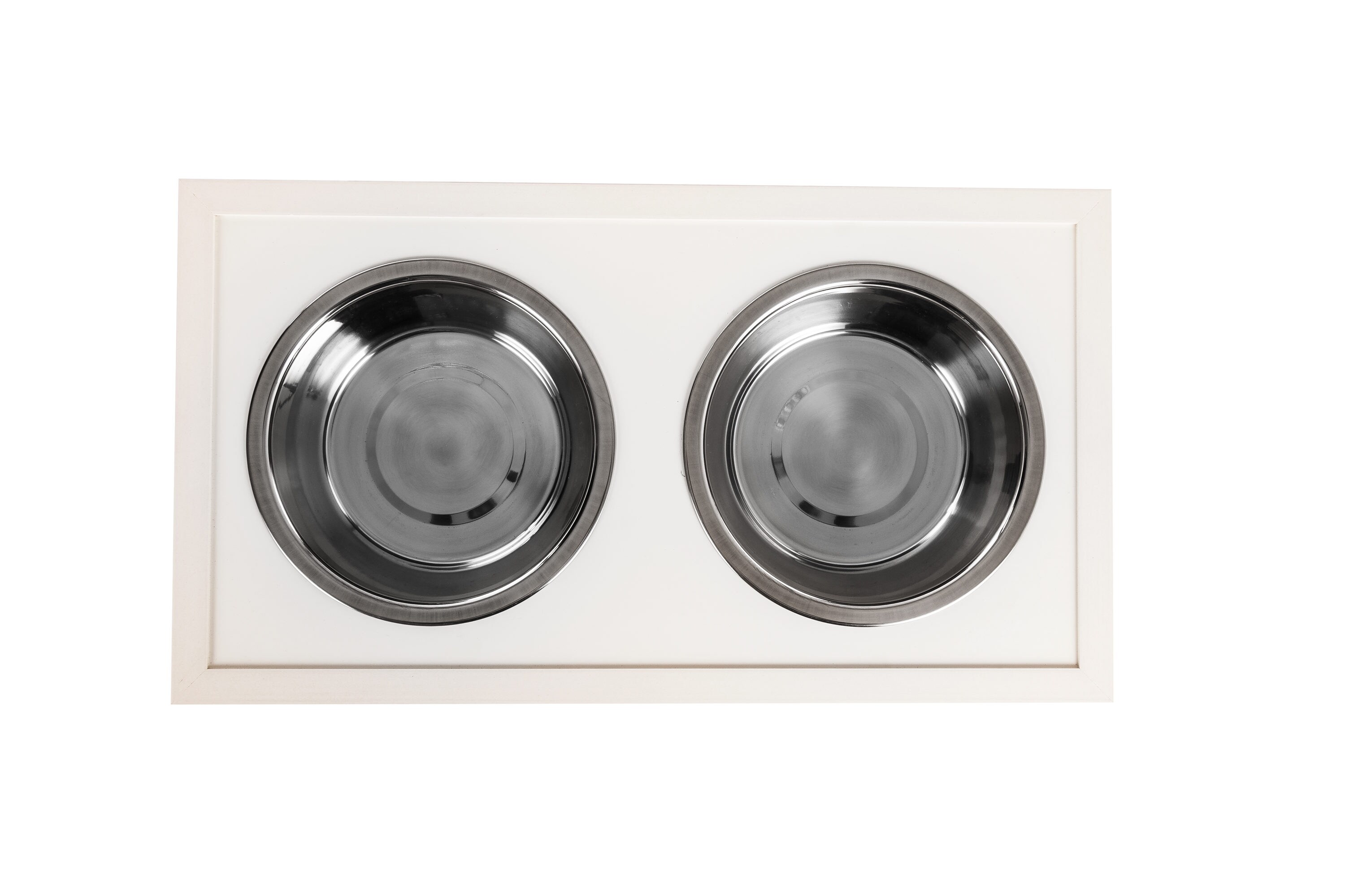 FORCLOVER Pet Feeding Cabinet Stainless Steel Dog/Cat Bowl(s) with Stand (2 Bowls) in Brown | G27W-FC001