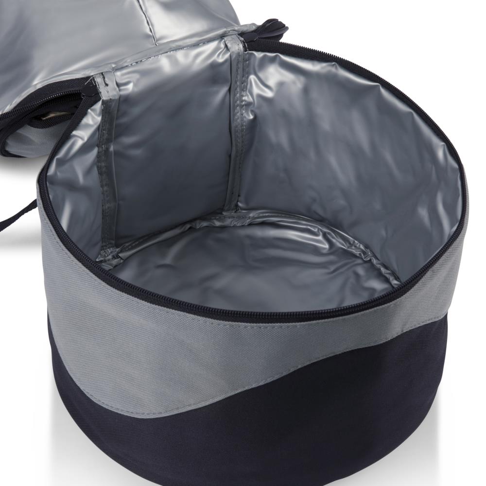 Black Chrome Portable Charcoal Grill with Cooler Tote