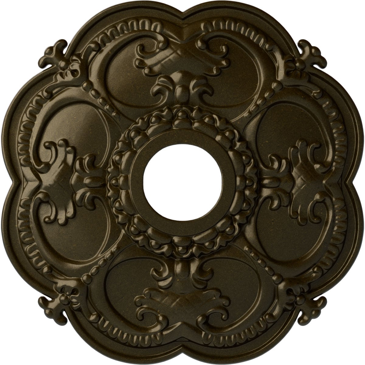 Ekena Millwork CM17ROGGS Rotherham 18-in W x 18-in L Painted Green Gold Polyurethane Whole Ceiling Medallion