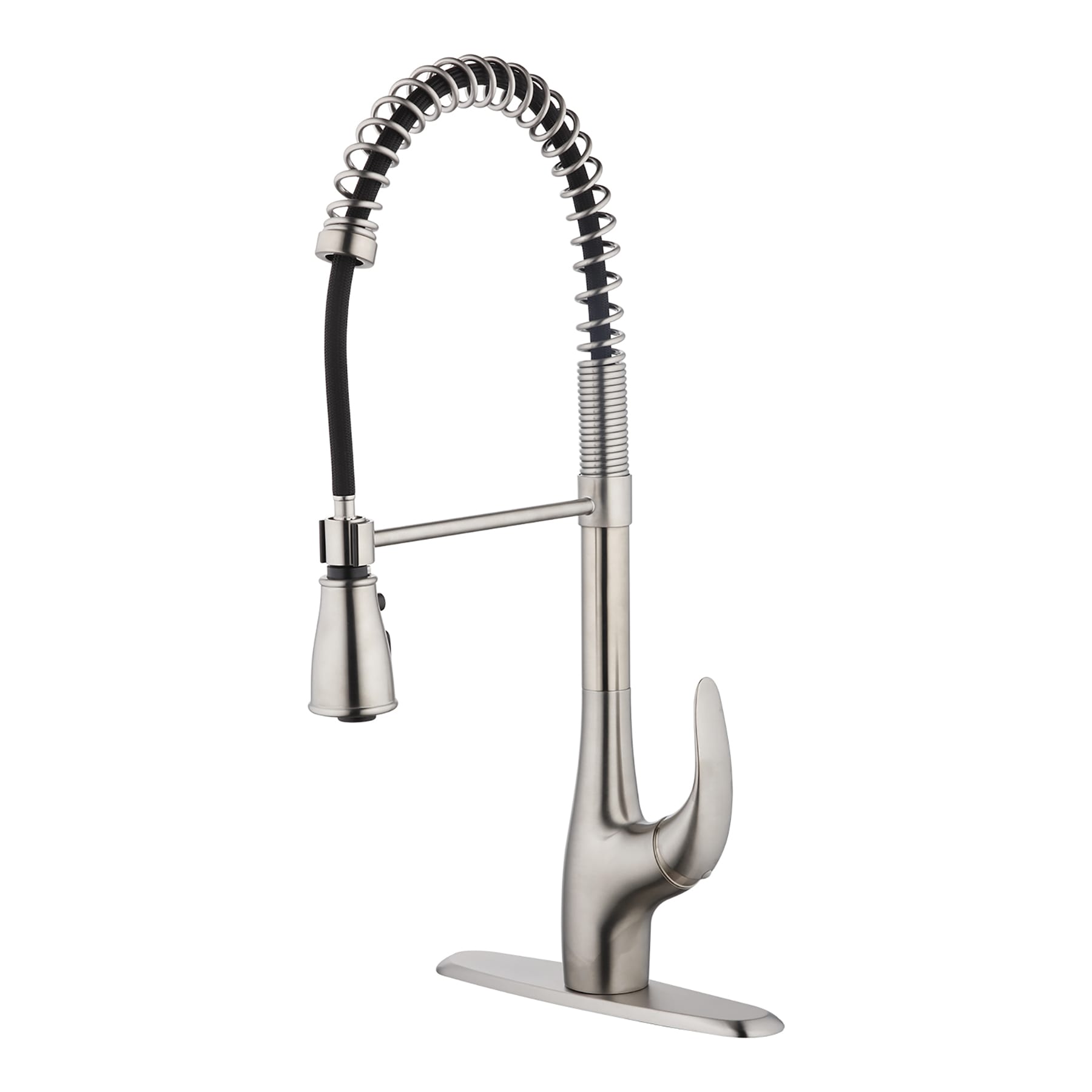 PF WaterWorks PF6011-SS Innova Stainless Steel Single Handle Deck-mount Kitchen Faucet with Sprayer ( Deck Plate Included )