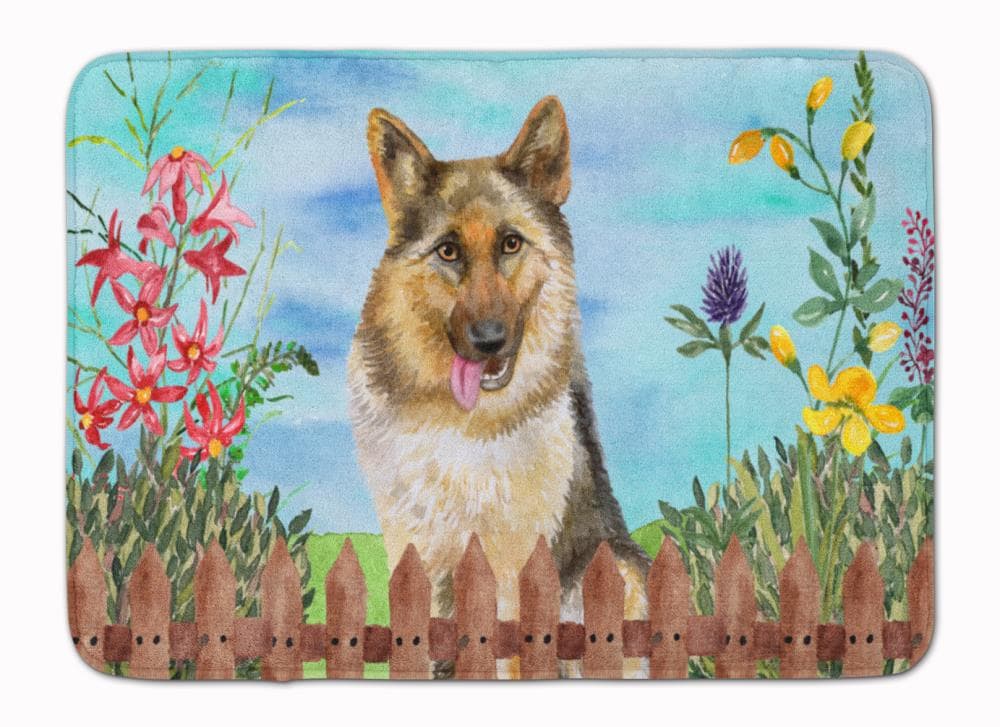 Caroline's Treasures CK1216RUG Springtime Dog 27-in x 19-in Multiple Colors/Finishes Microfiber Memory Foam Bath Mat