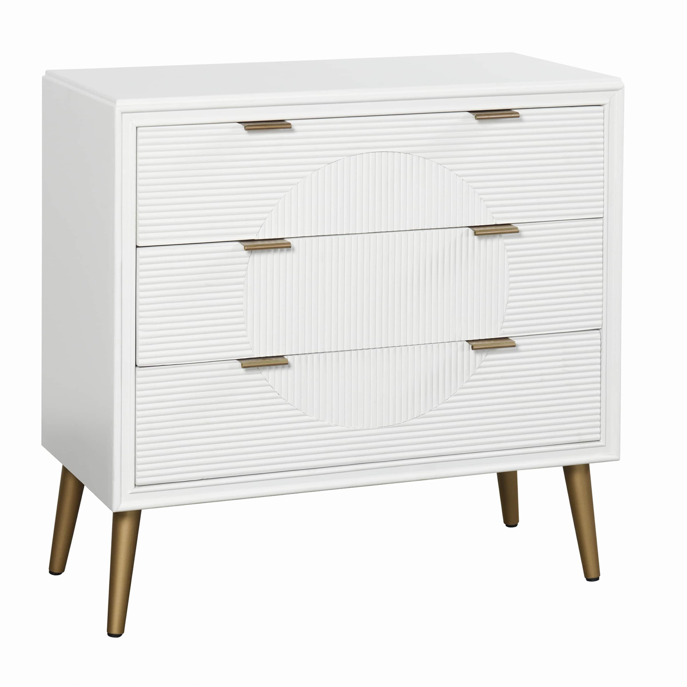 StyleCraft Home Collection SF25691DS White, Brown 3 -Drawer Standard chest