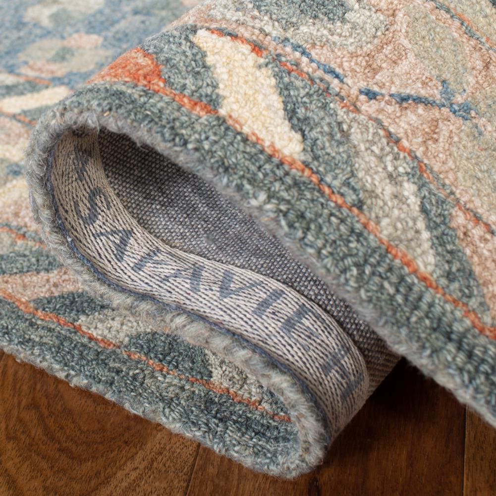Handmade Tufted Wool Rectangular Rug in Blue, 5' x 8'