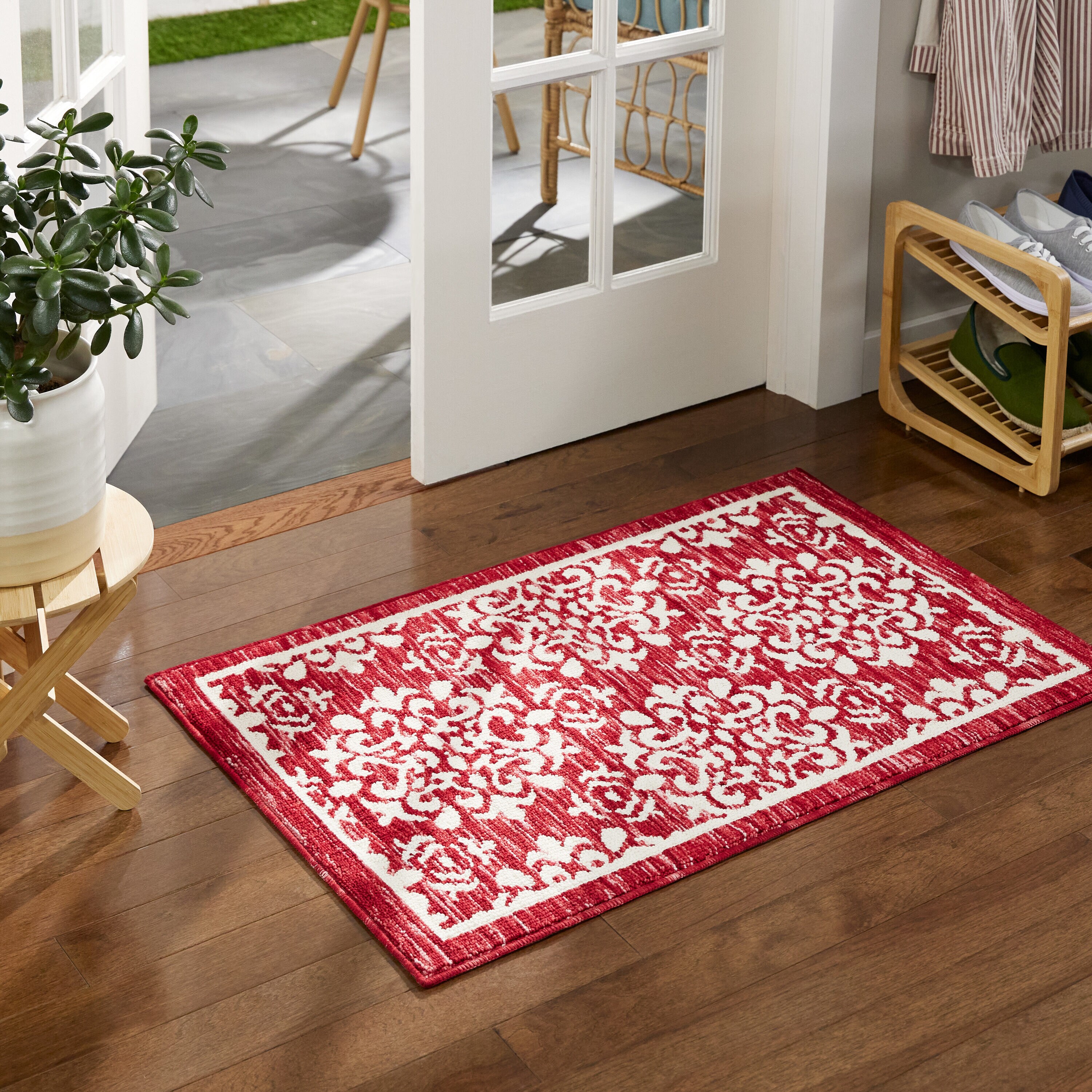 Town & Country Living 2A-135014-150 Layne 6 x 9 (ft) Loomed Polyester Cream/Beige Rectangular Indoor Stripe Machine washable Area rug